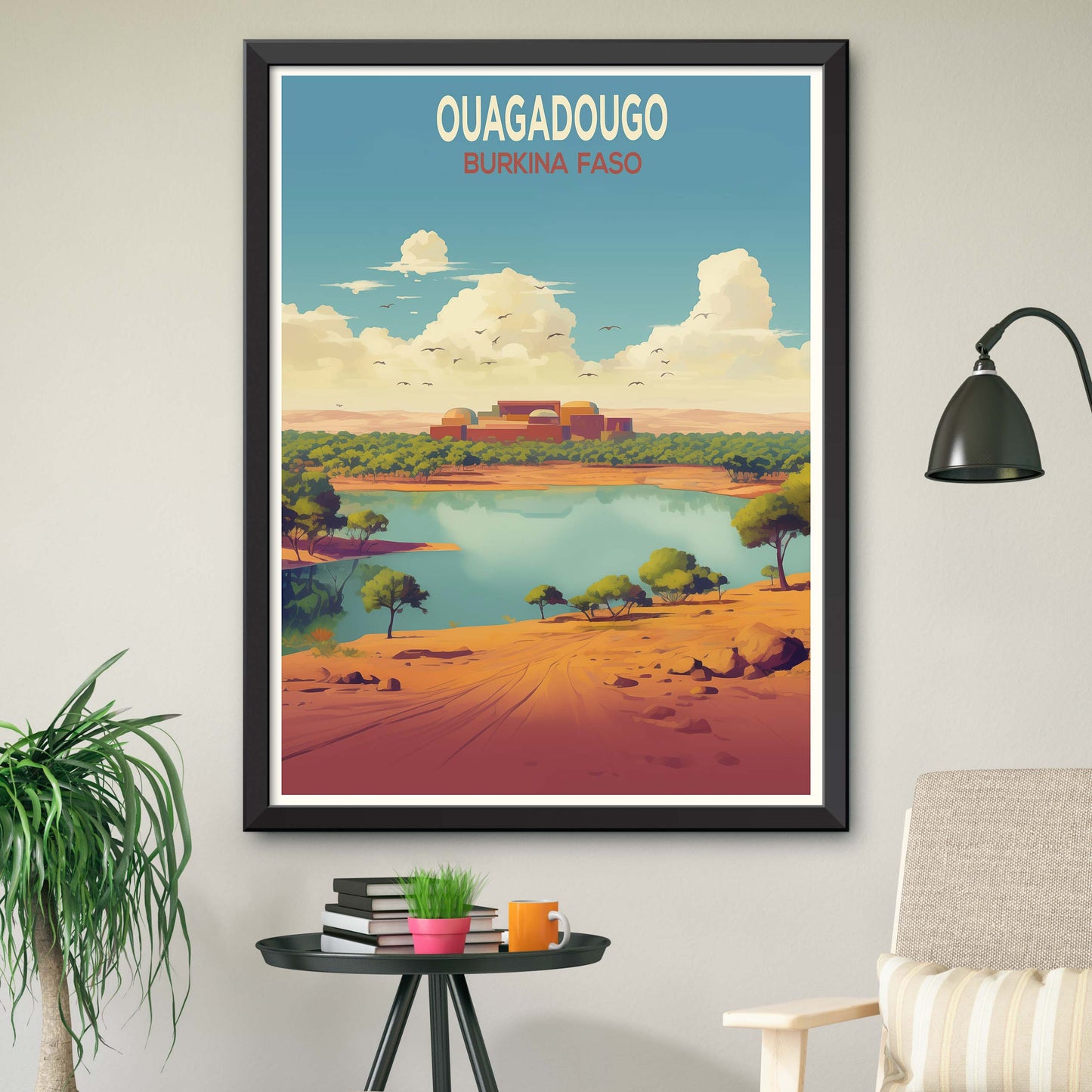 Ouagadougou traditional travel art - Ouagadougou, Burkina Faso poster