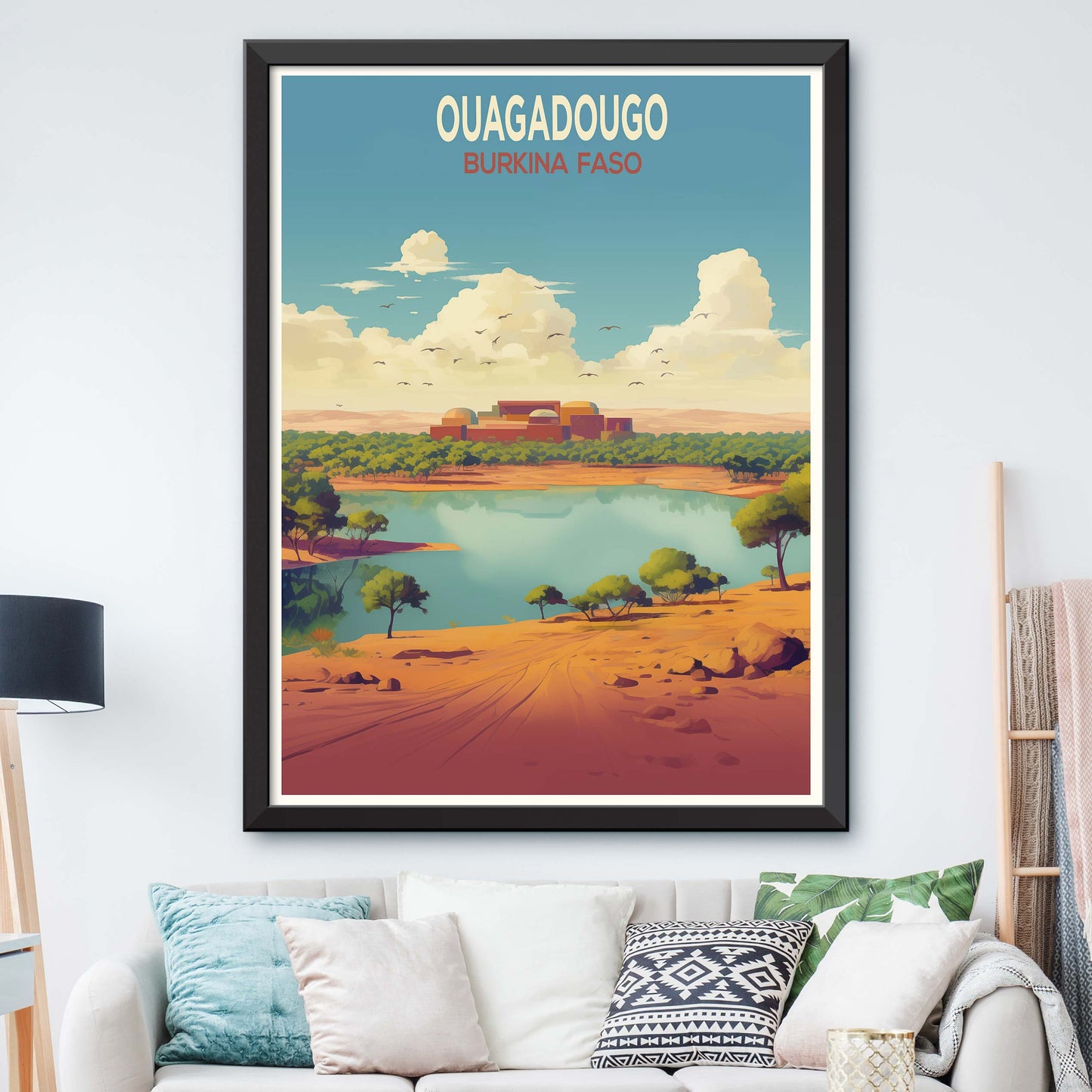 Ouagadougou traditional travel art - Ouagadougou, Burkina Faso poster