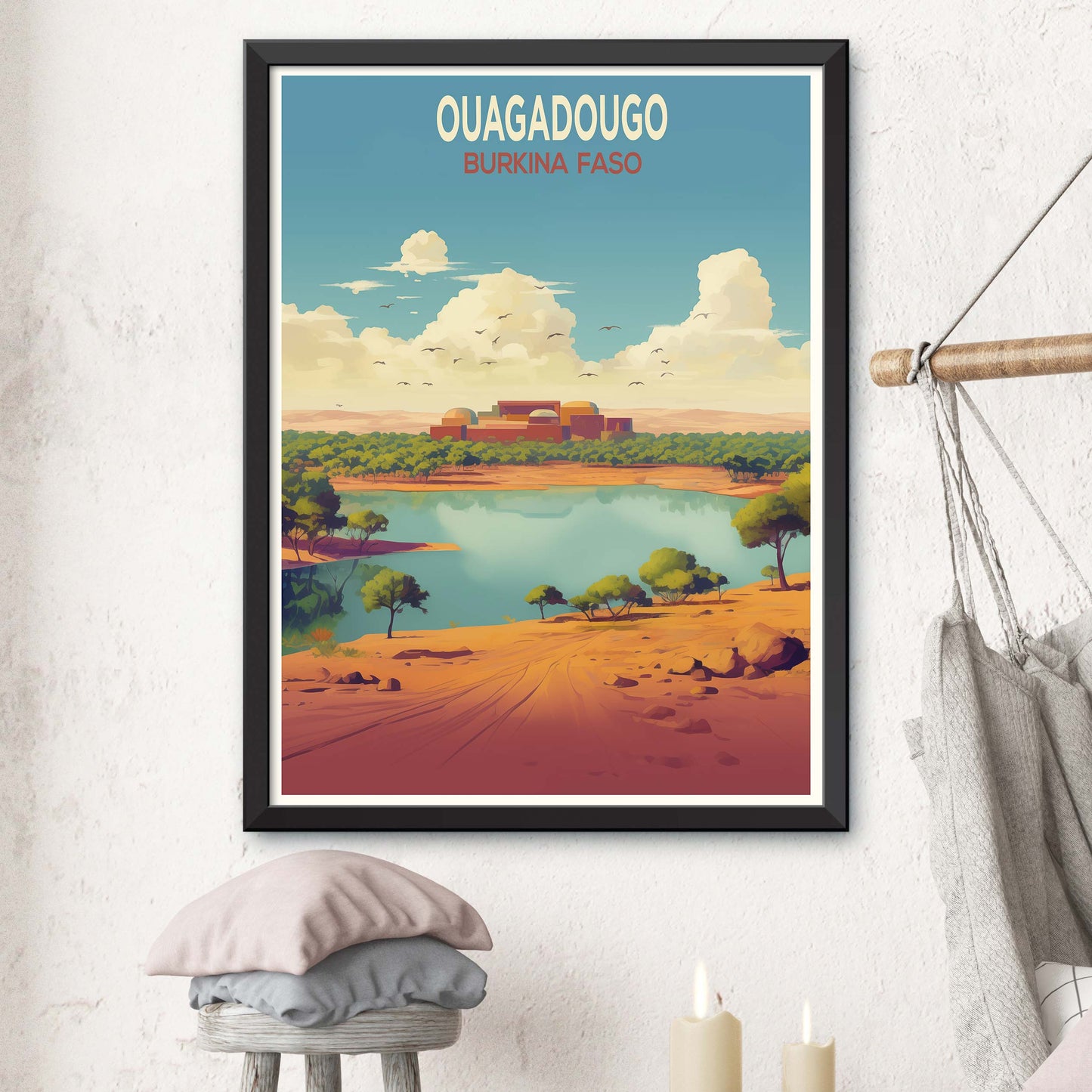 Ouagadougou traditional travel art - Ouagadougou, Burkina Faso poster