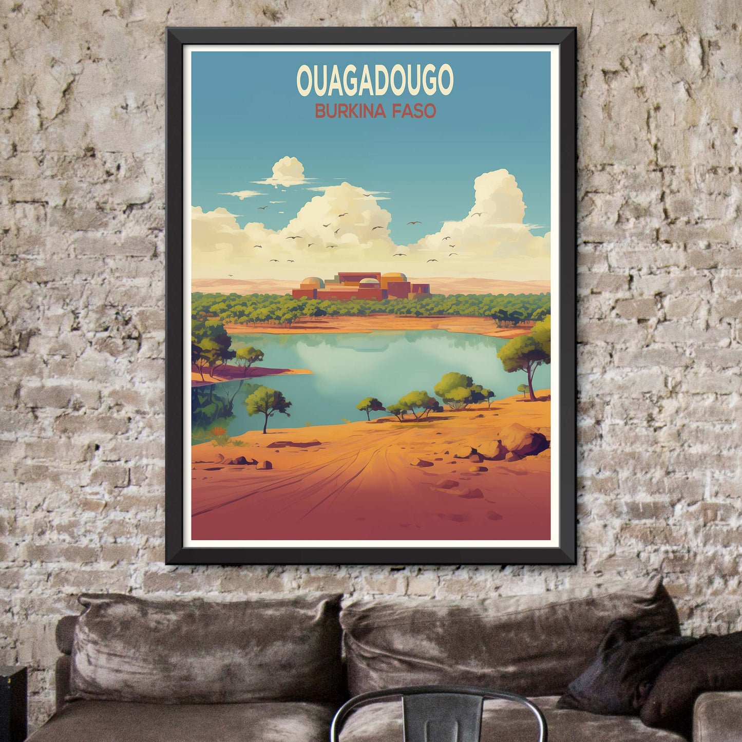 Ouagadougou traditional travel art - Ouagadougou, Burkina Faso poster