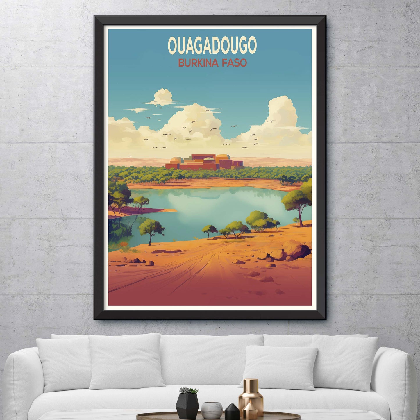 Ouagadougou traditional travel art - Ouagadougou, Burkina Faso poster