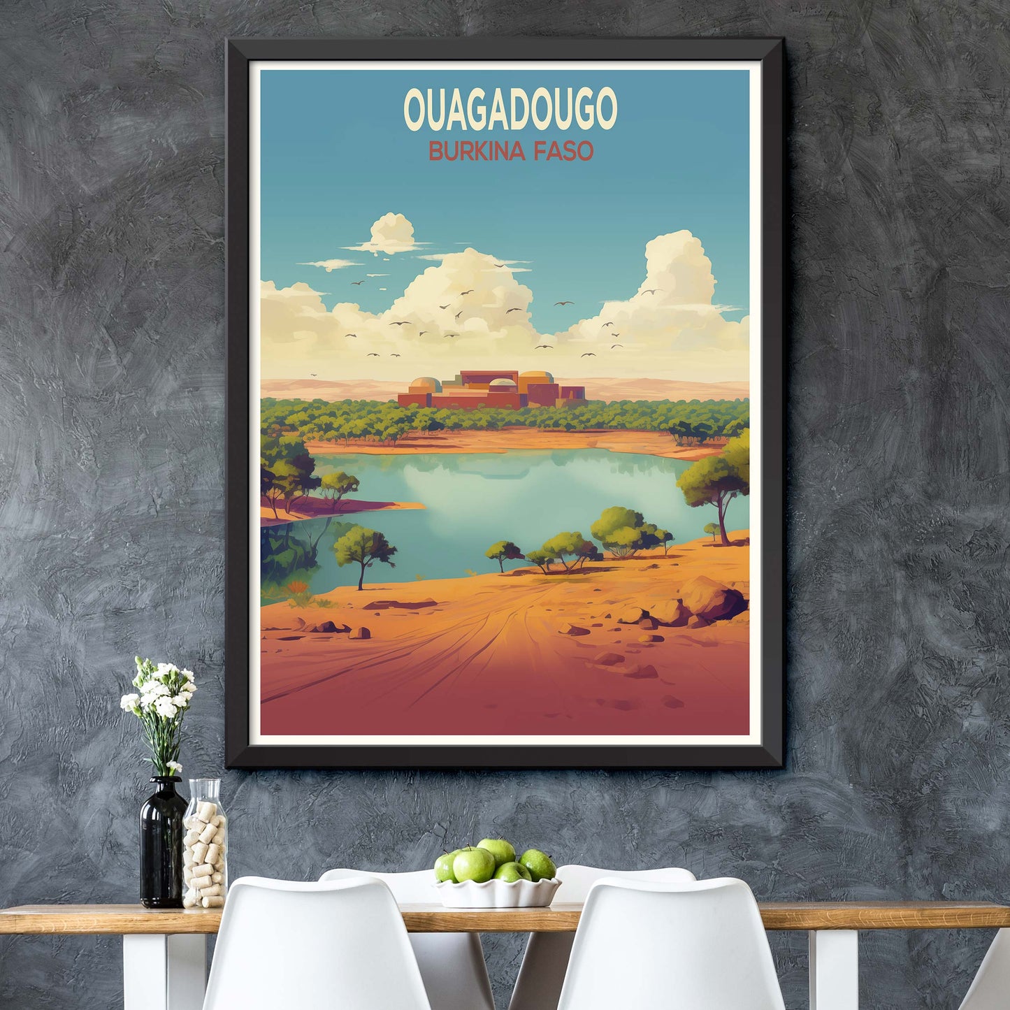 Ouagadougou traditional travel art - Ouagadougou, Burkina Faso poster