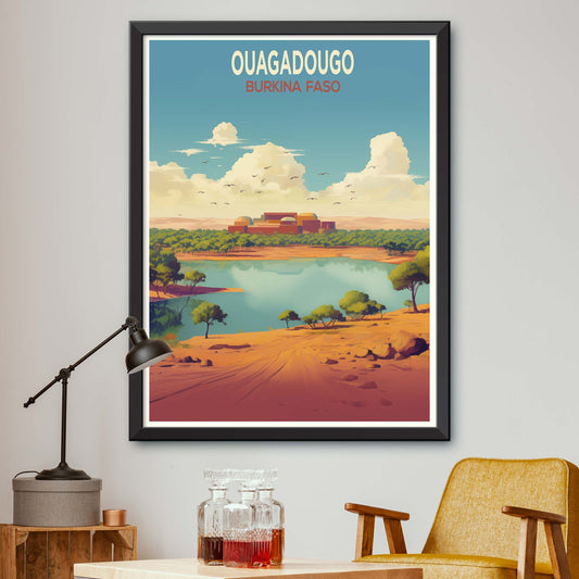 Ouagadougou traditional travel art - Ouagadougou, Burkina Faso poster