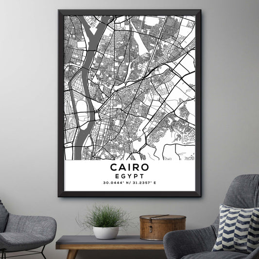 Cairo, Egypt Map Print