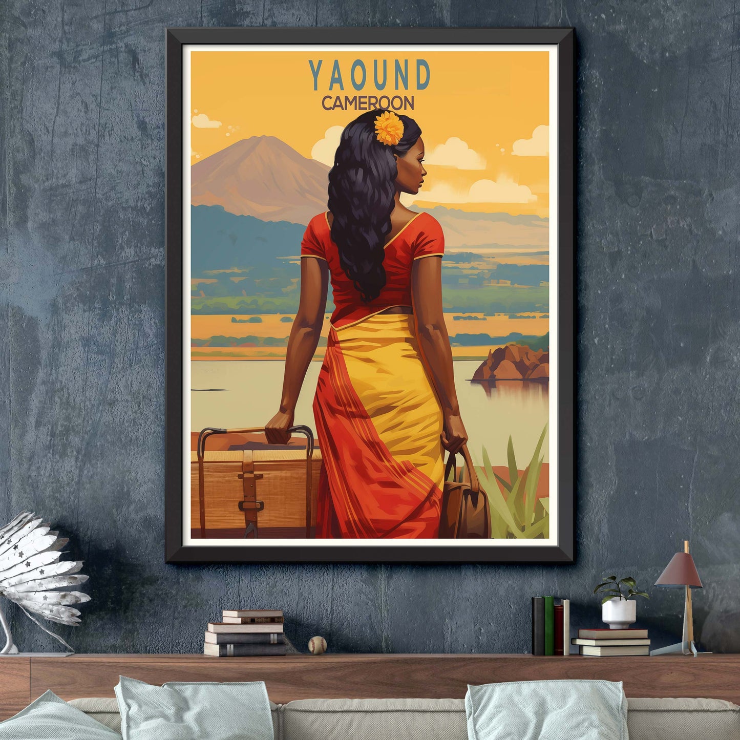 Yaound City, Cameroon Travel Print