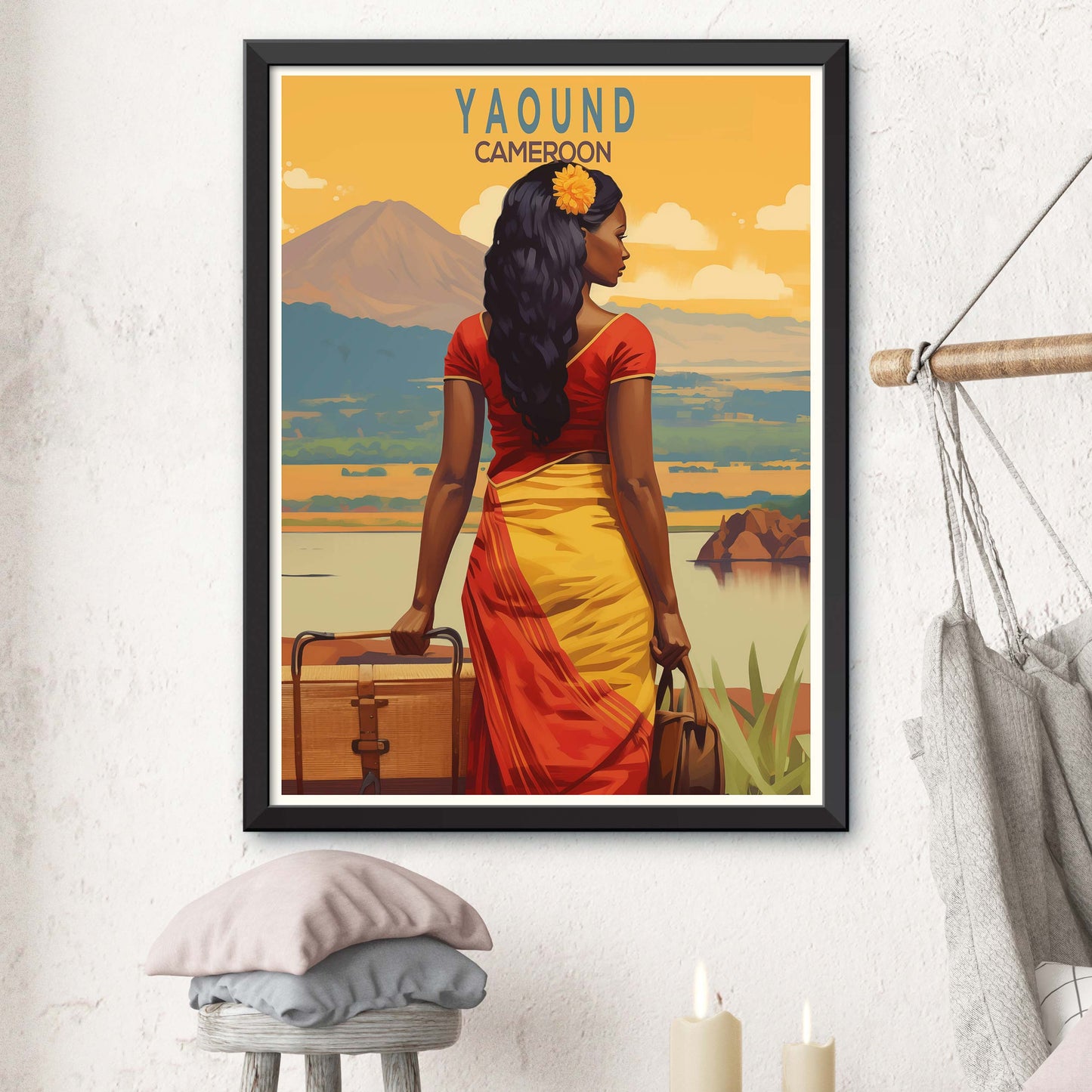 Yaound City, Cameroon Travel Print