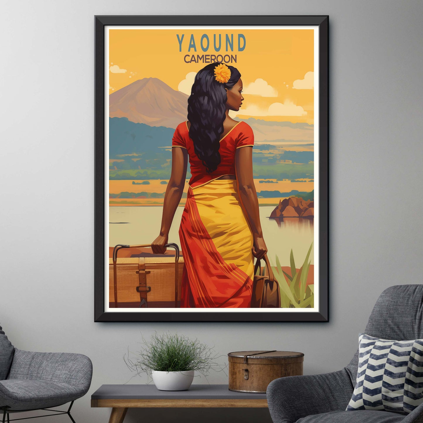 Yaound City, Cameroon Travel Print