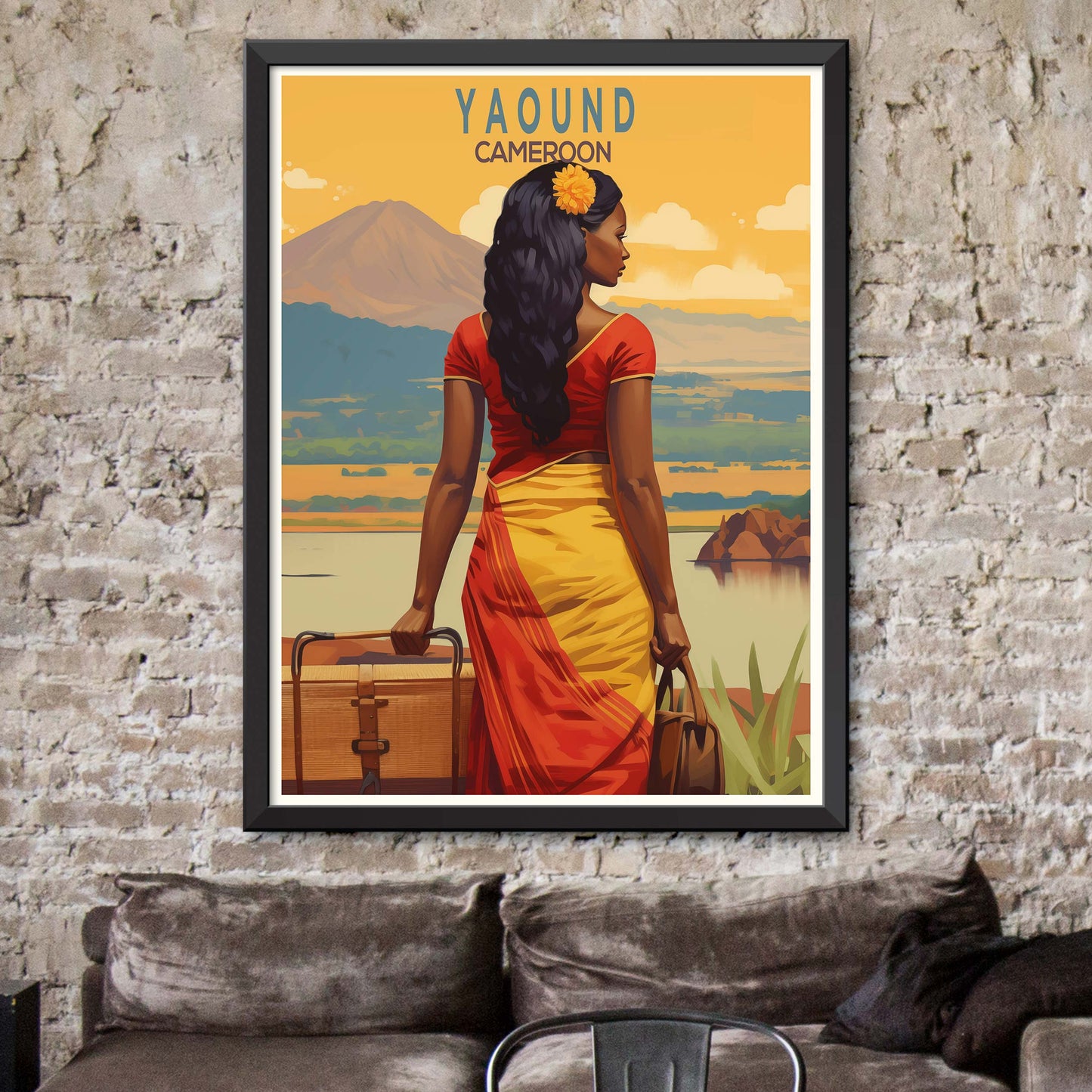 Yaound City, Cameroon Travel Print