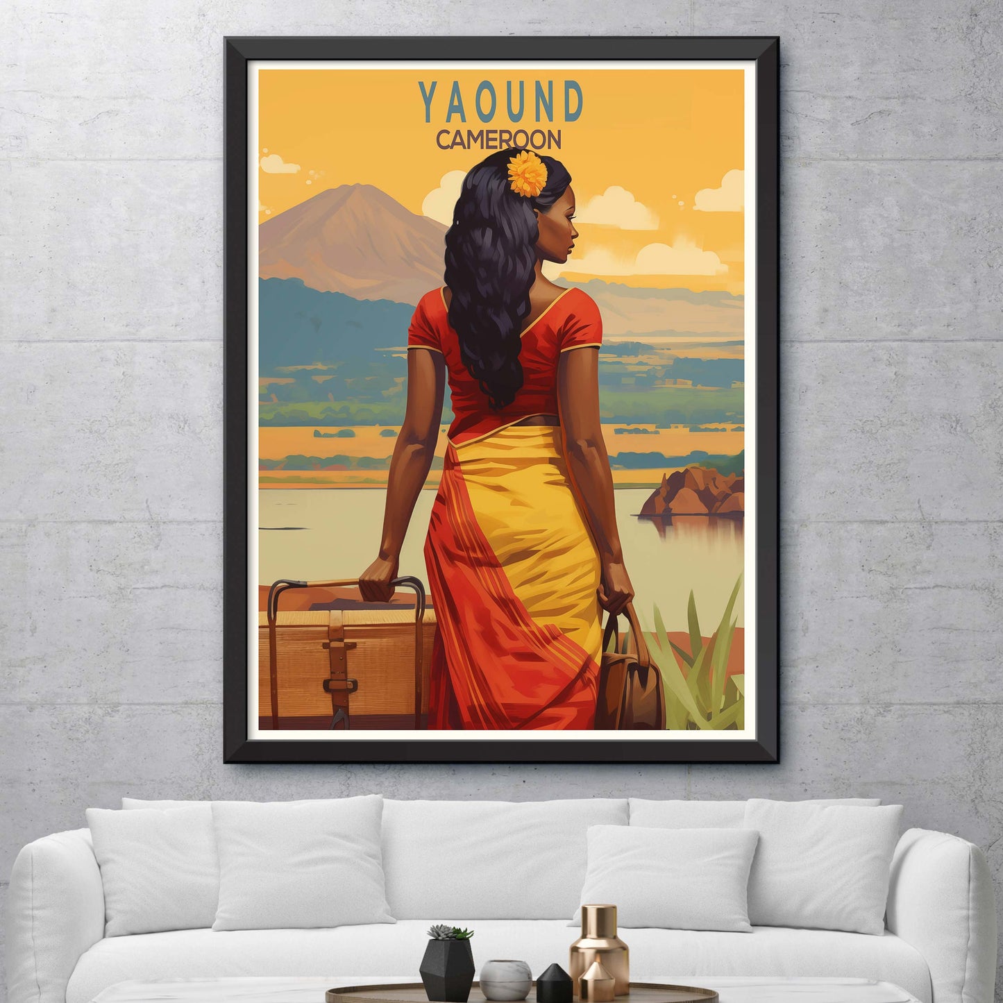 Yaound City, Cameroon Travel Print