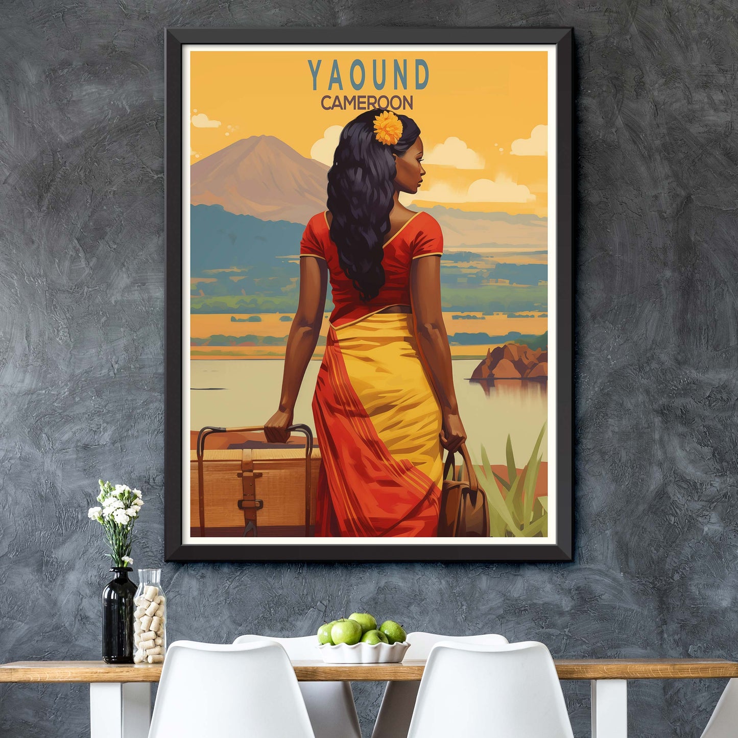 Yaound City, Cameroon Travel Print