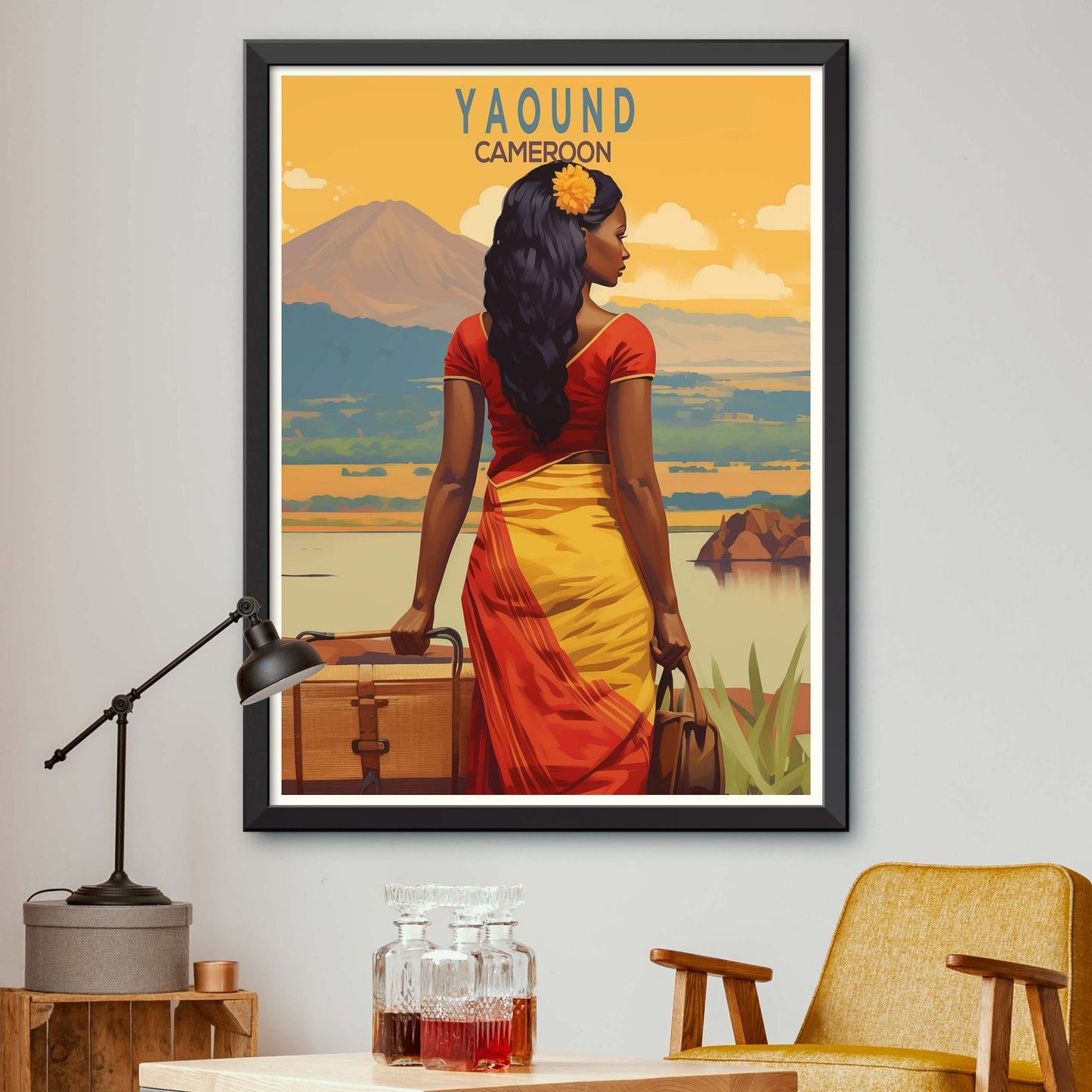 Yaound City, Cameroon Travel Print