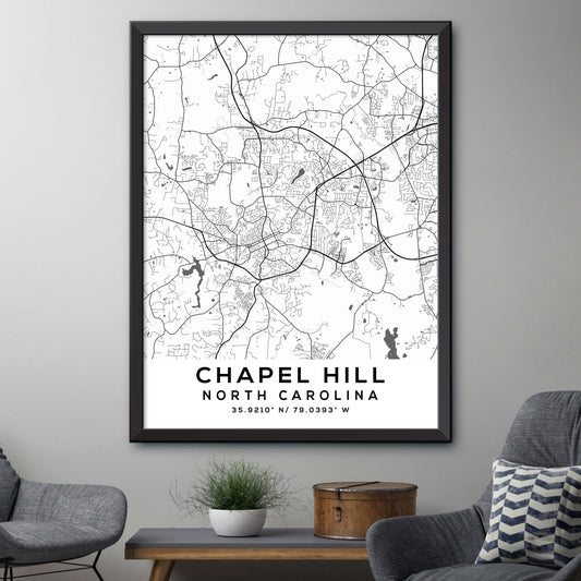 Chapel Hill, North Carolina Map Print