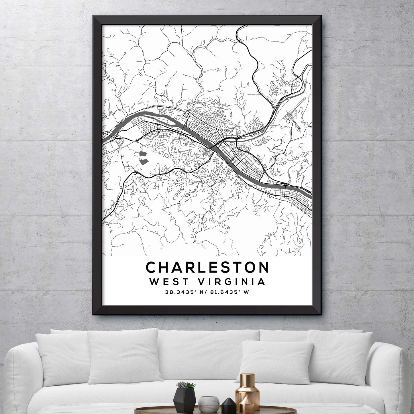 Charleston,West-Virginia Map Print