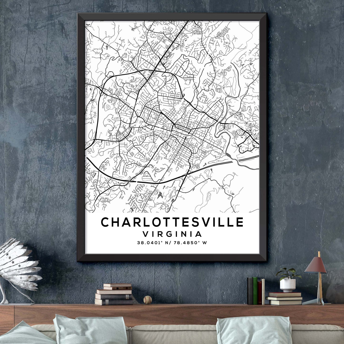 Charlottesville, Virginia Map Print