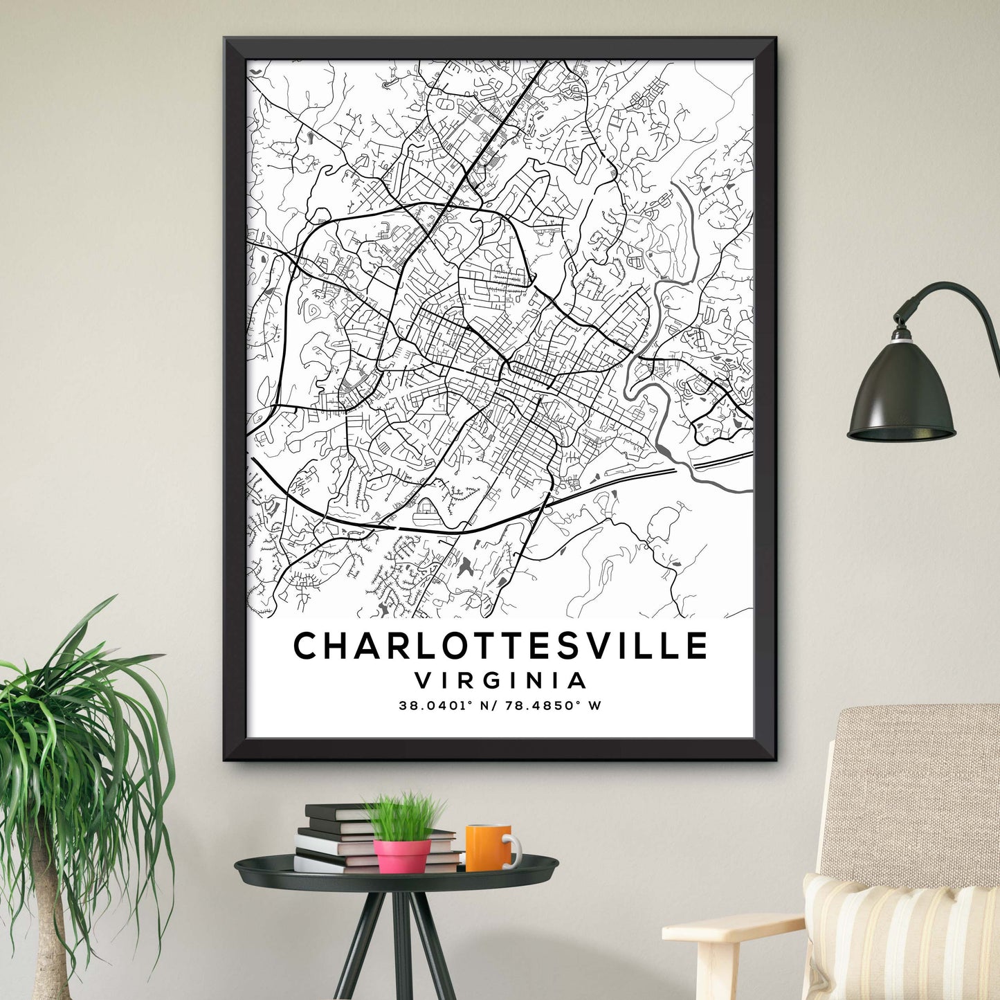 Charlottesville, Virginia Map Print