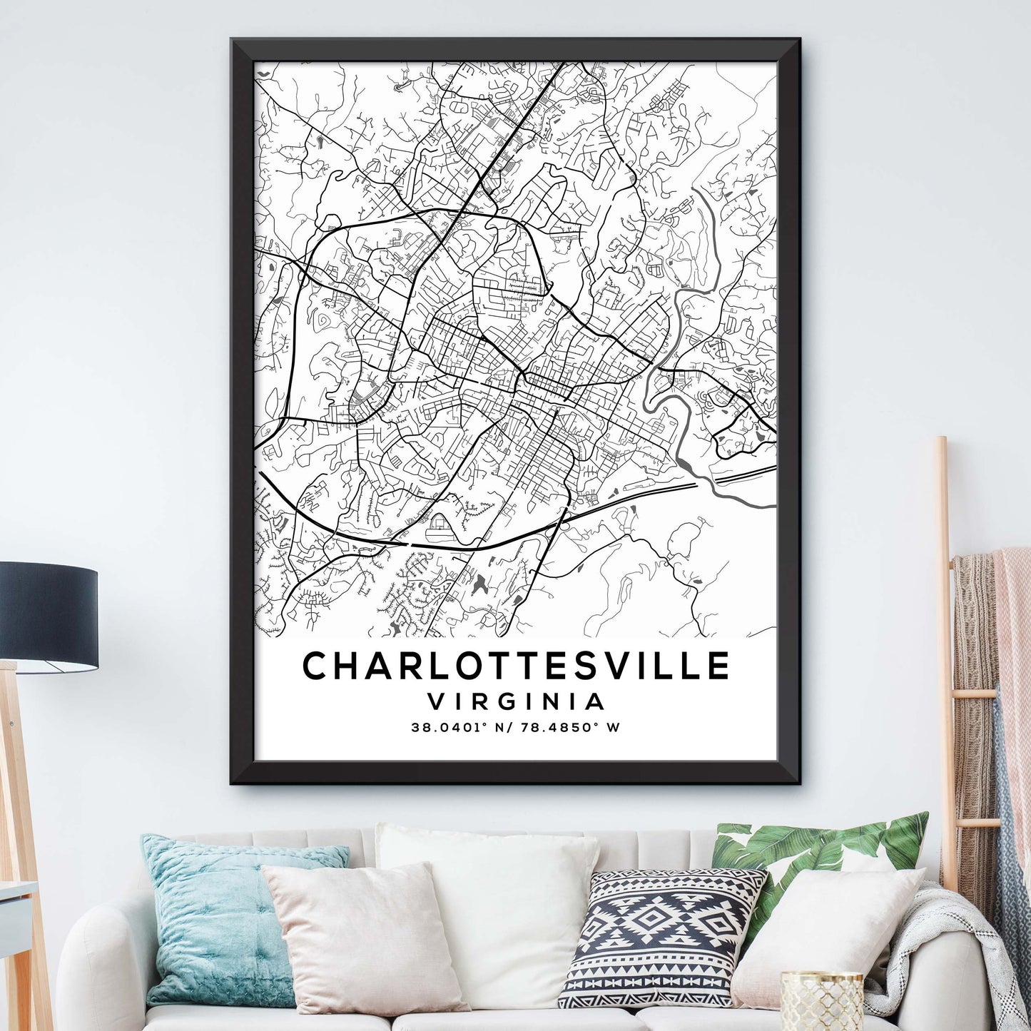 Charlottesville, Virginia Map Print