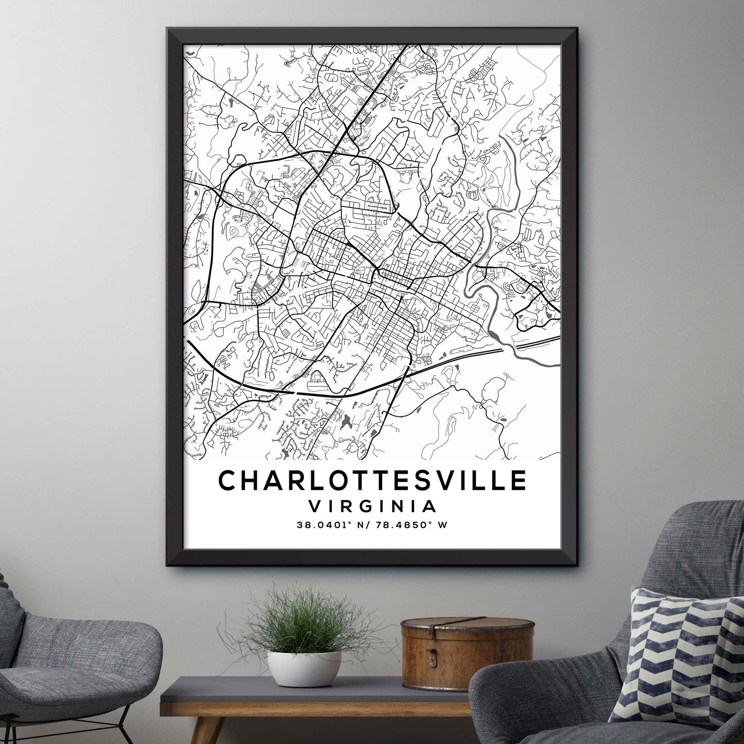 Charlottesville, Virginia Map Print