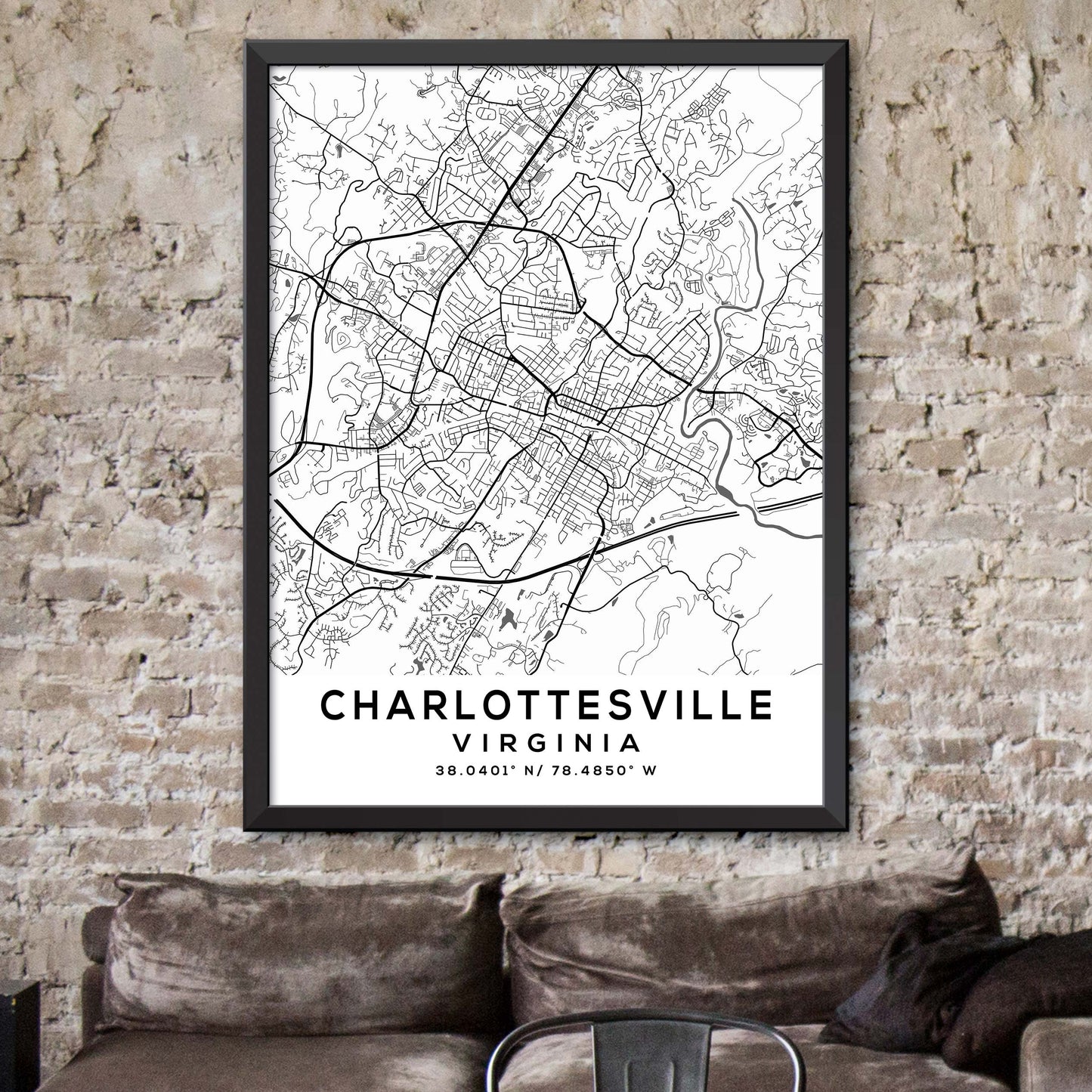 Charlottesville, Virginia Map Print