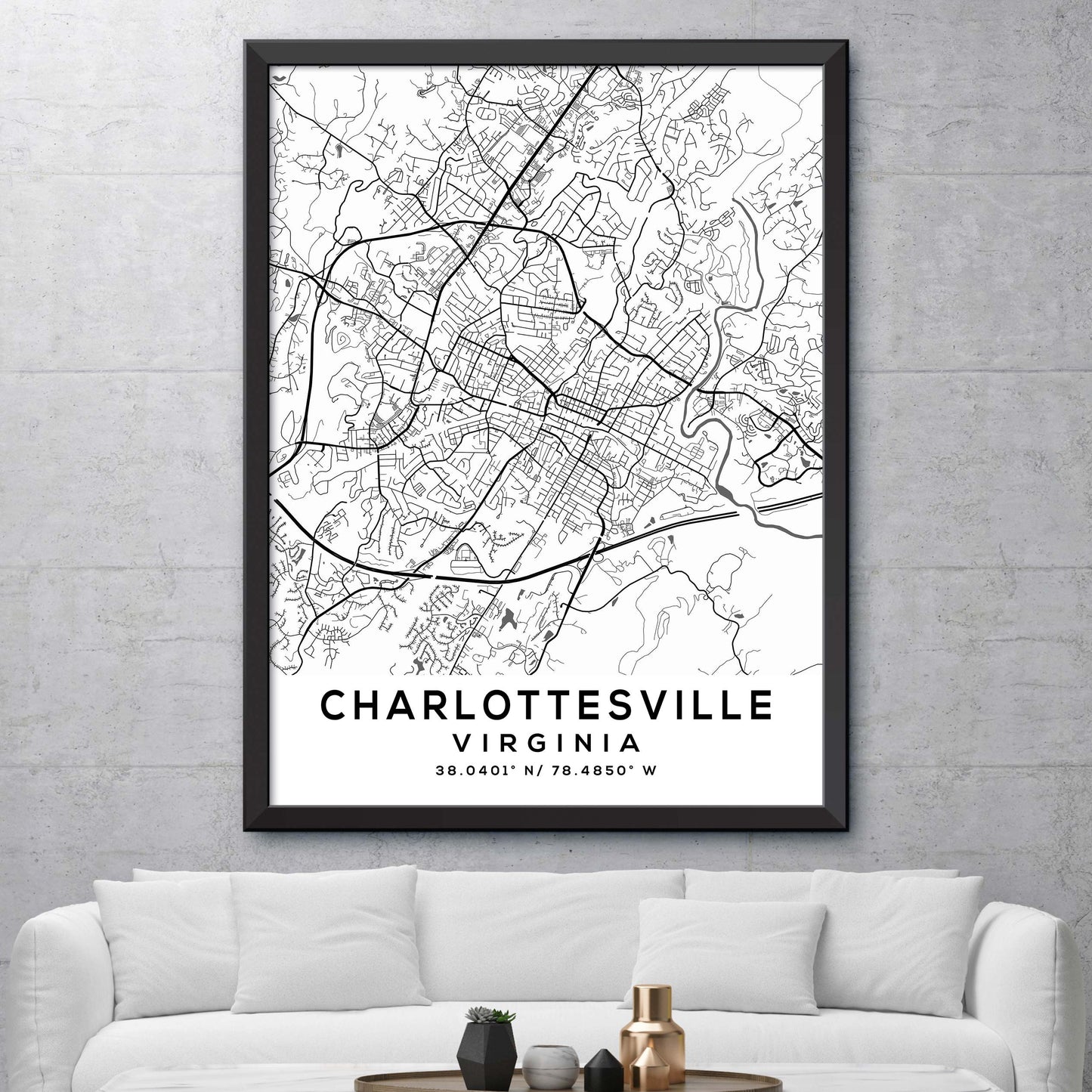 Charlottesville, Virginia Map Print