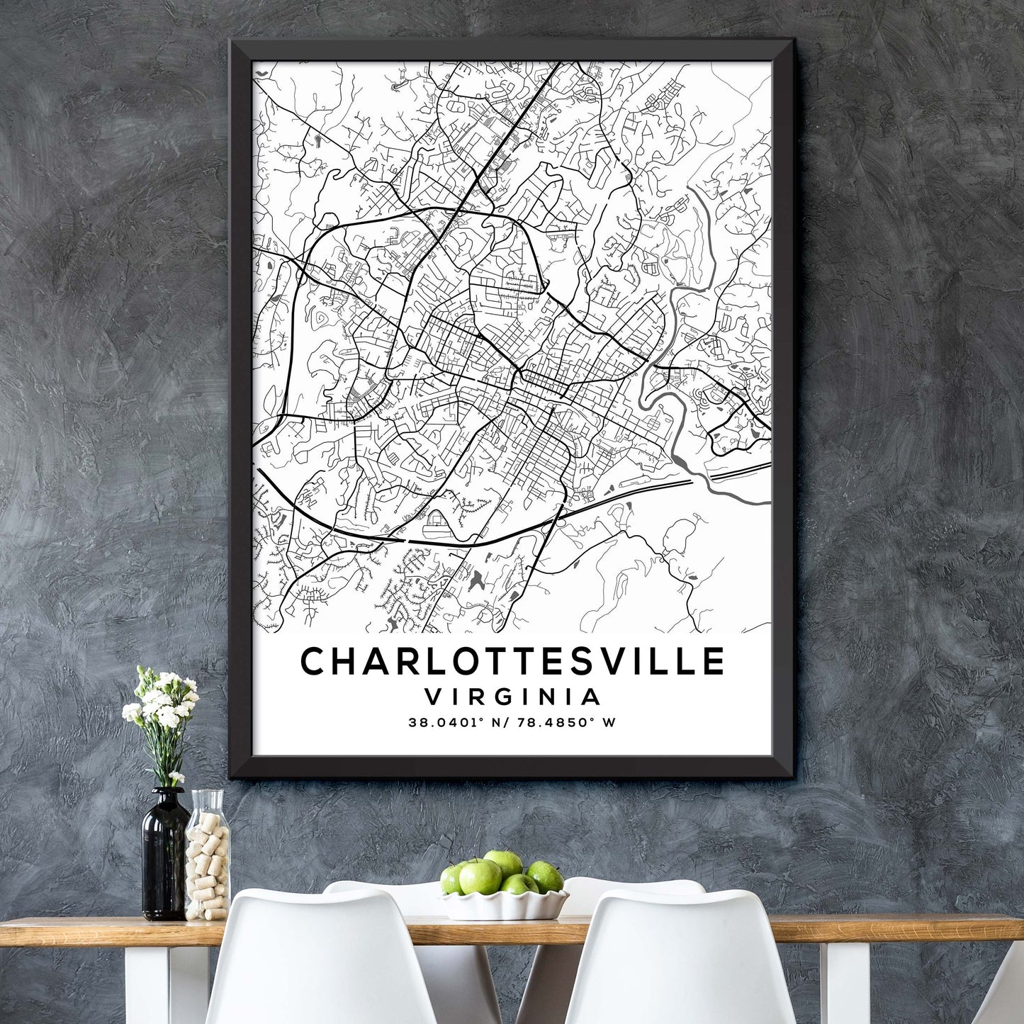 Charlottesville, Virginia Map Print