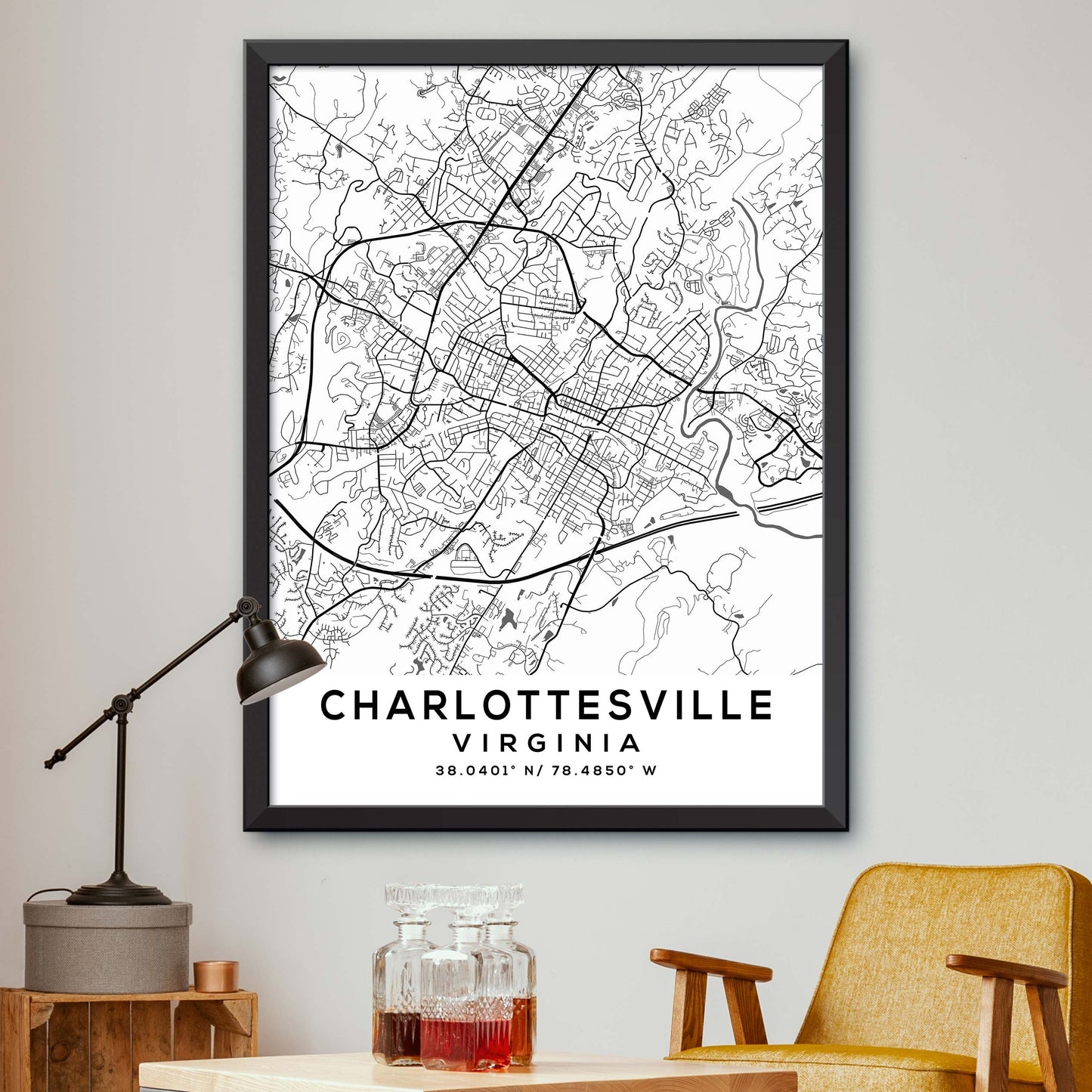 Charlottesville, Virginia Map Print