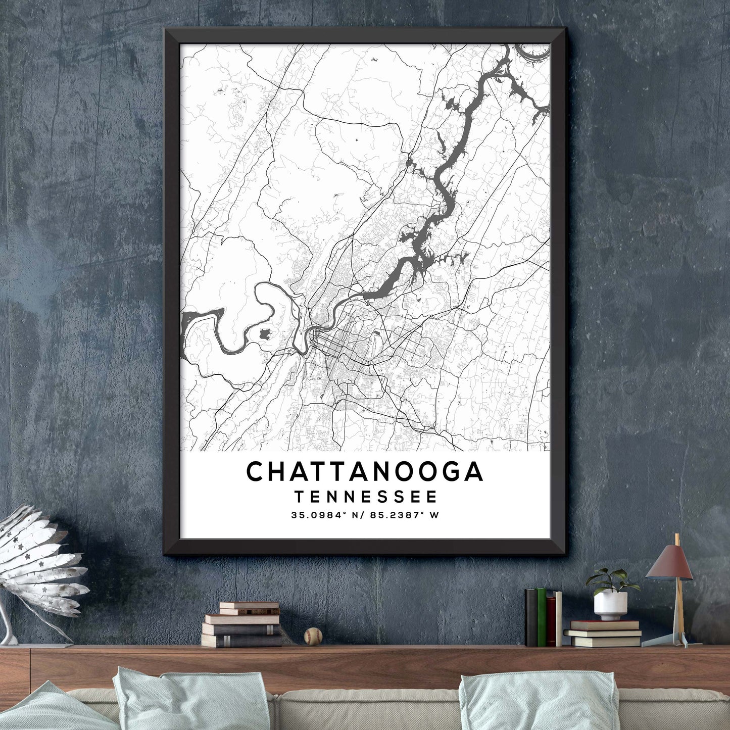 Chattanooga, Tennessee Map Print