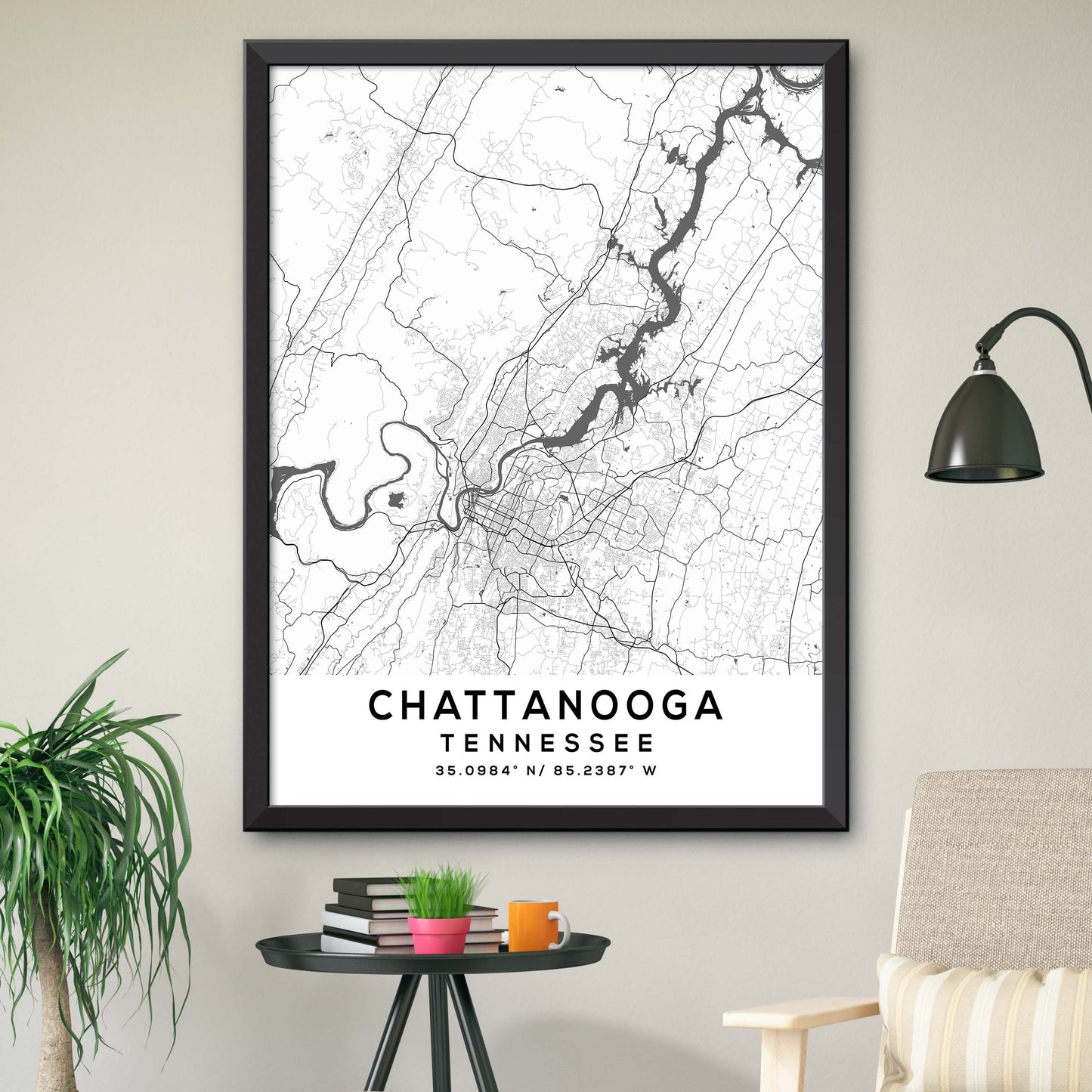 Chattanooga, Tennessee Map Print