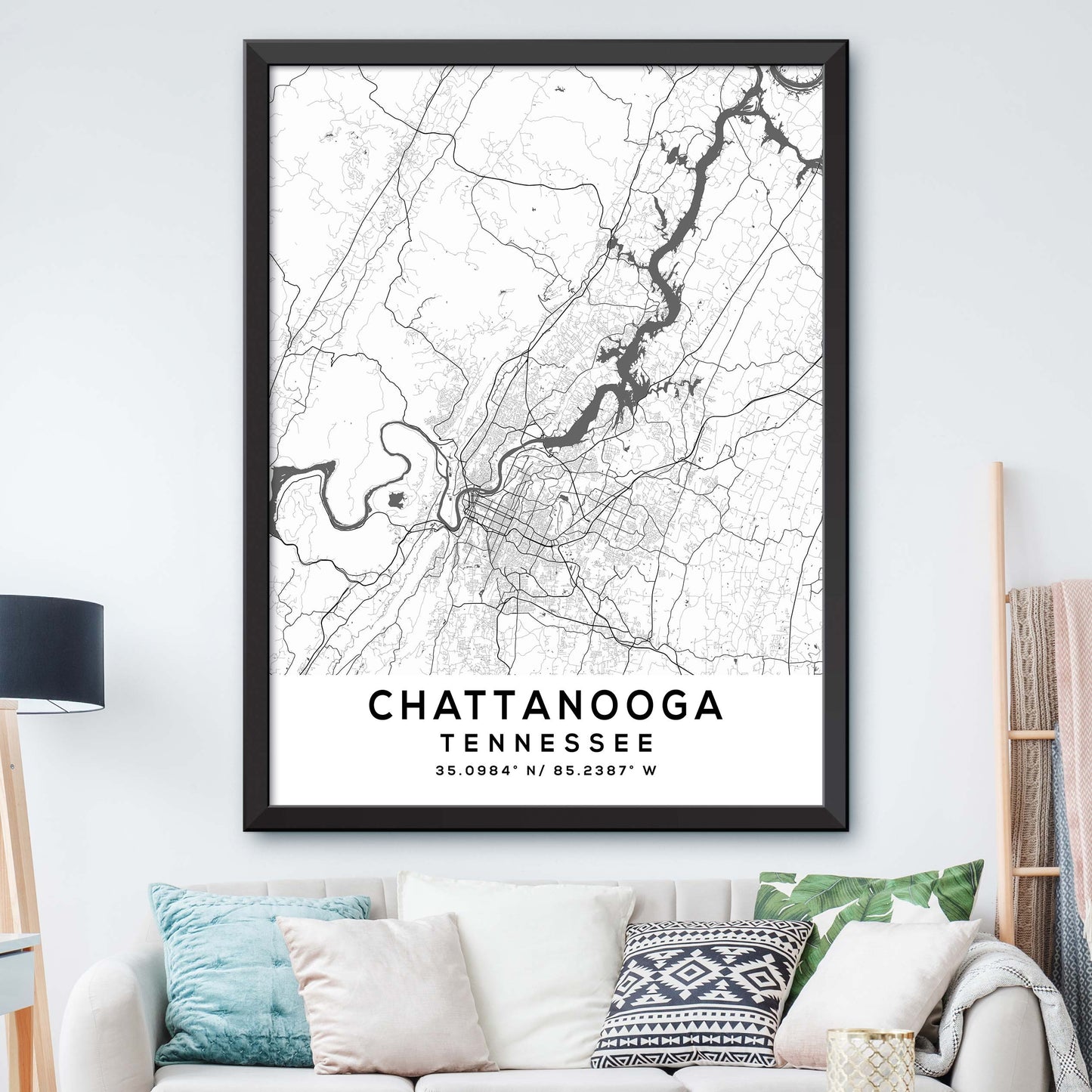 Chattanooga, Tennessee Map Print