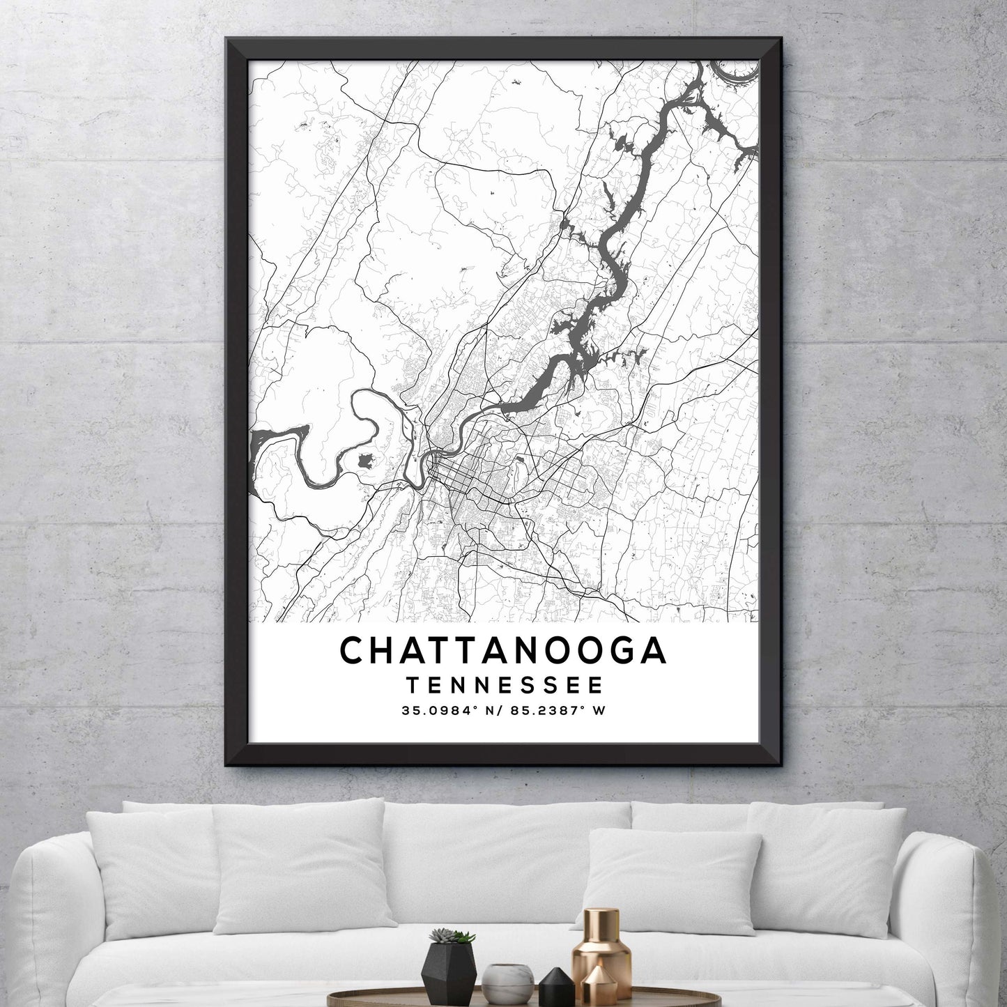 Chattanooga, Tennessee Map Print