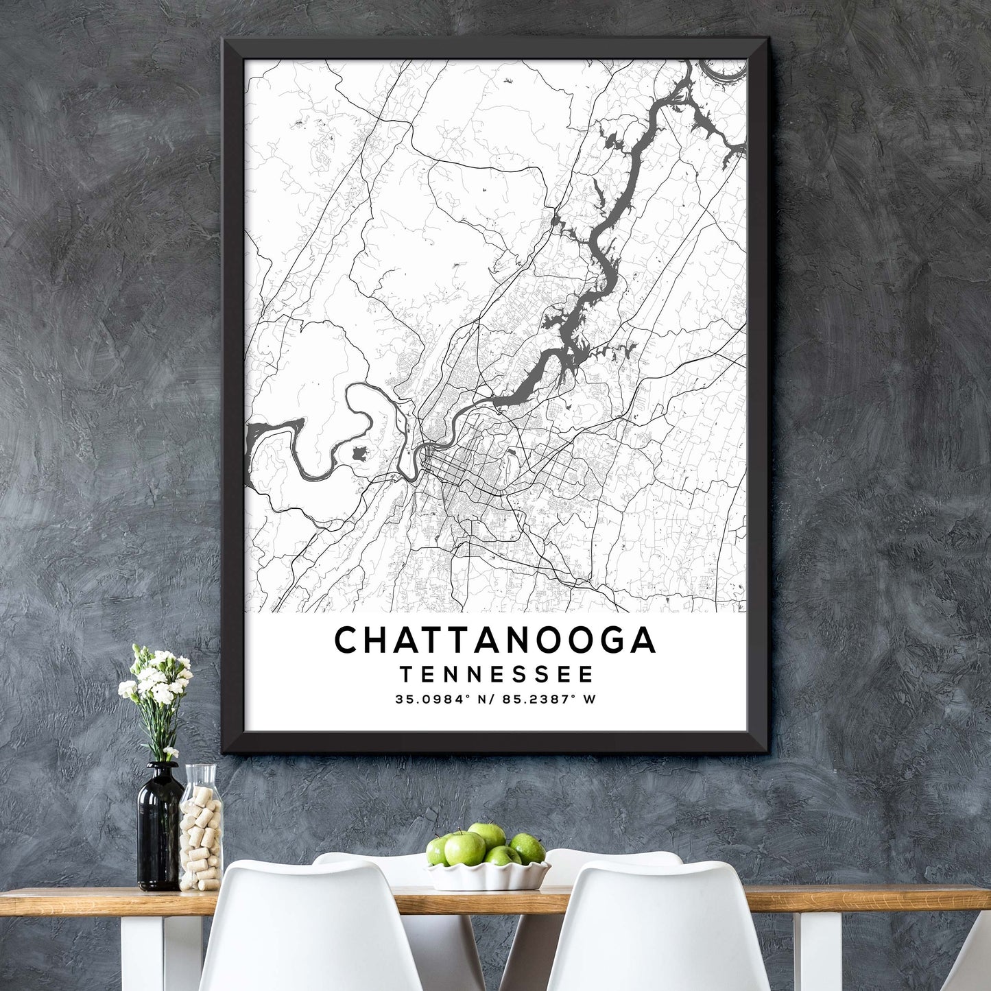 Chattanooga, Tennessee Map Print