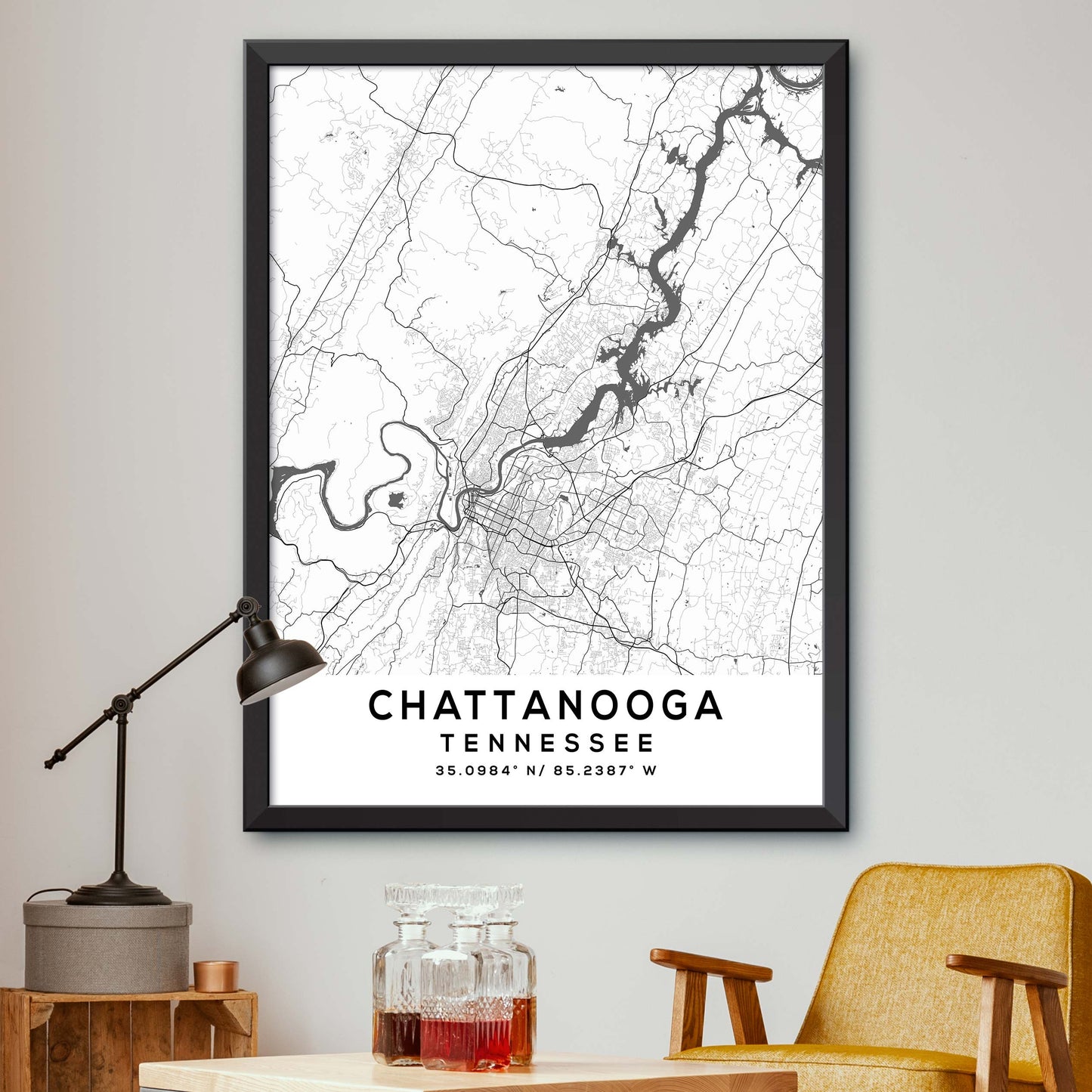 Chattanooga, Tennessee Map Print