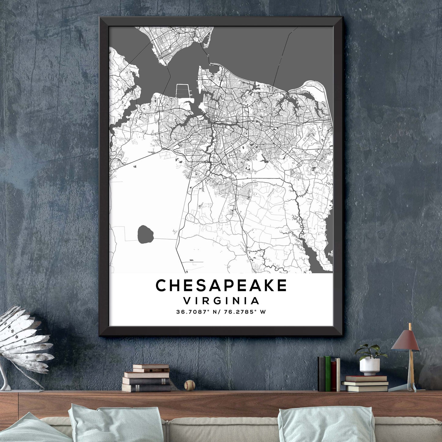 Chesapeake,Virginia Map Print