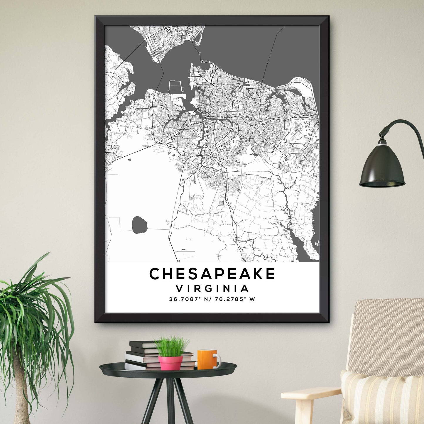 Chesapeake,Virginia Map Print