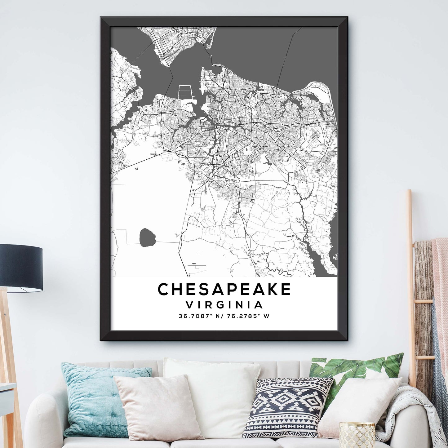 Chesapeake,Virginia Map Print