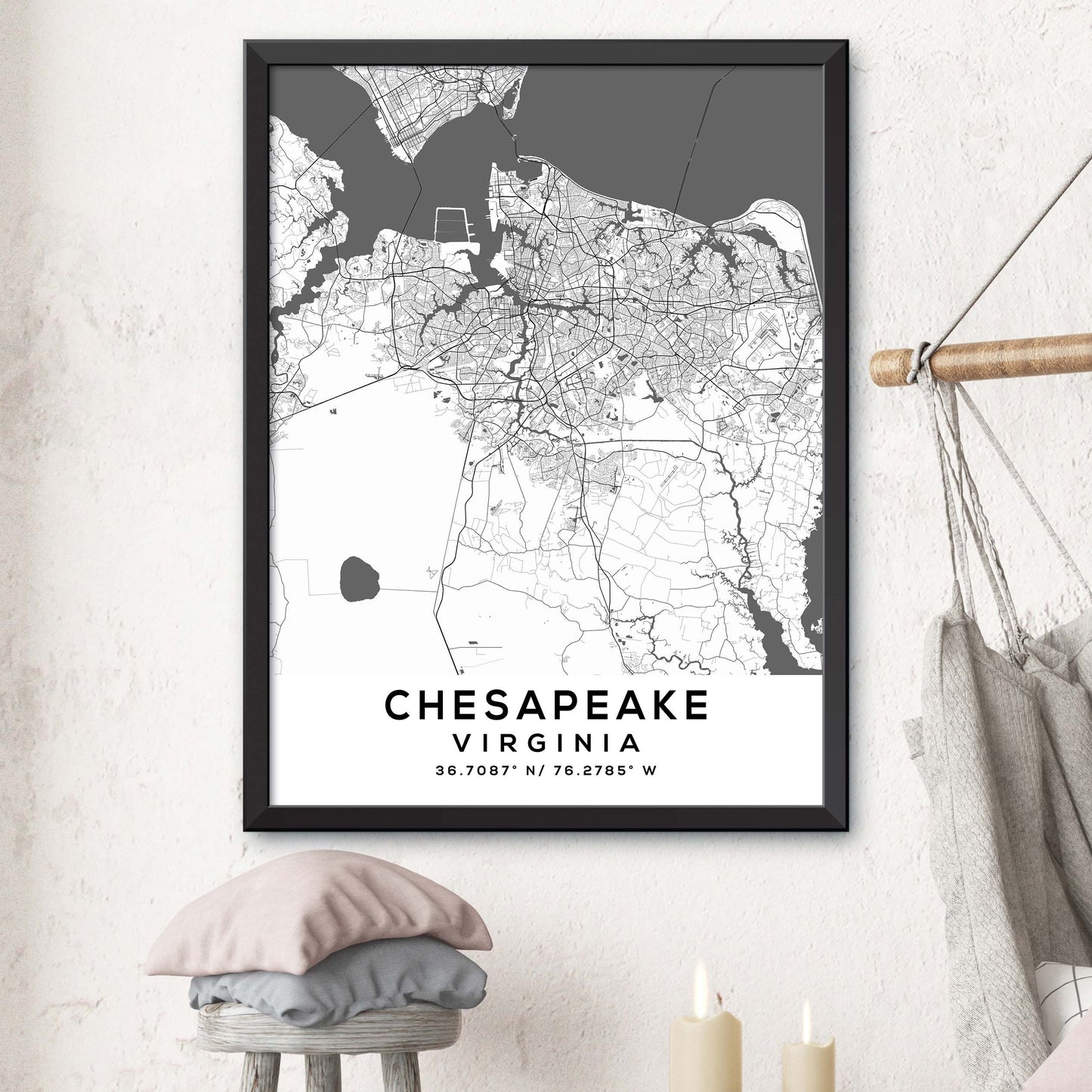 Chesapeake,Virginia Map Print