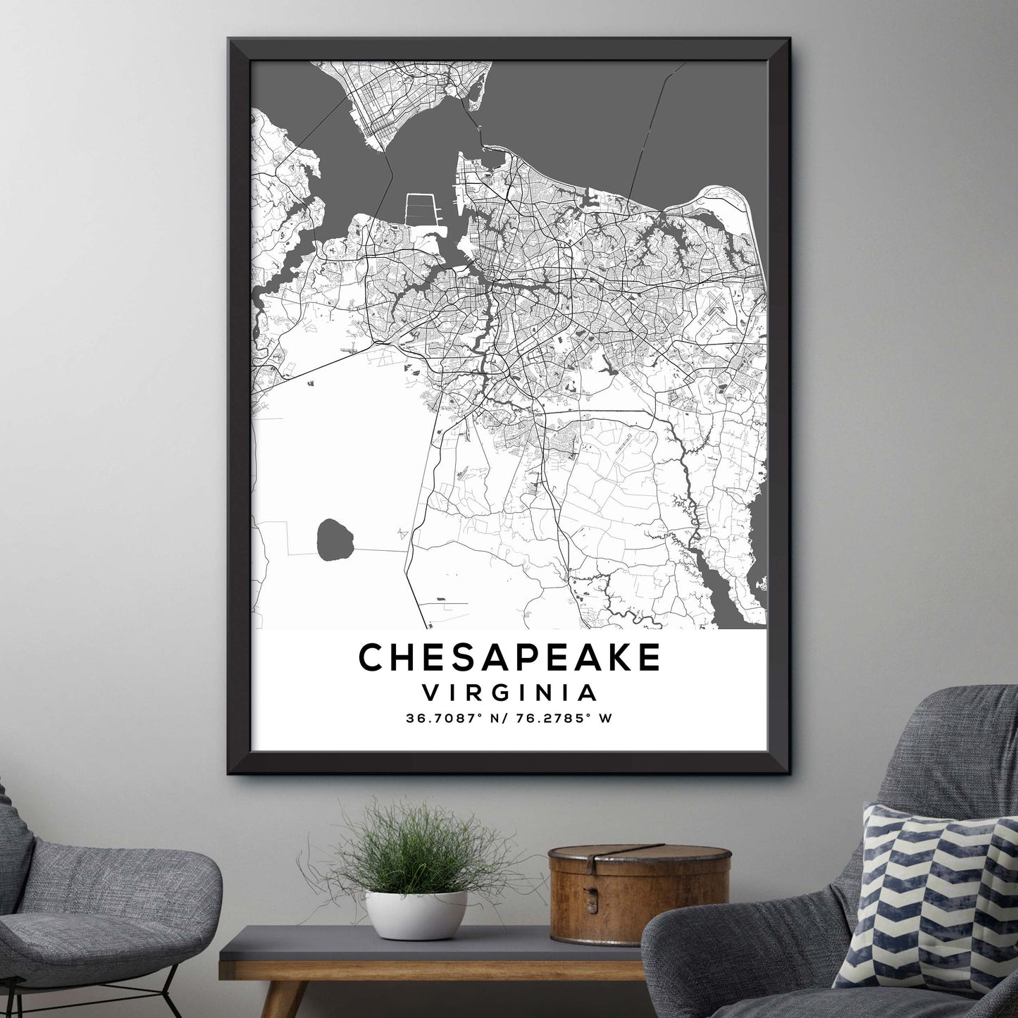 Chesapeake,Virginia Map Print