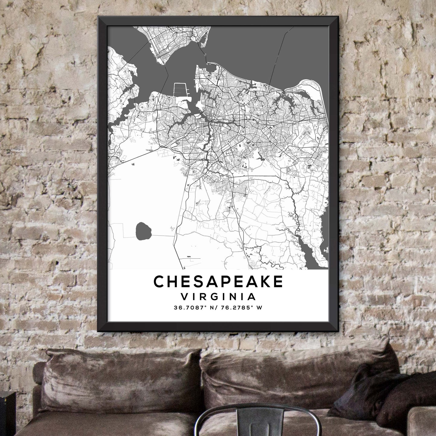 Chesapeake,Virginia Map Print