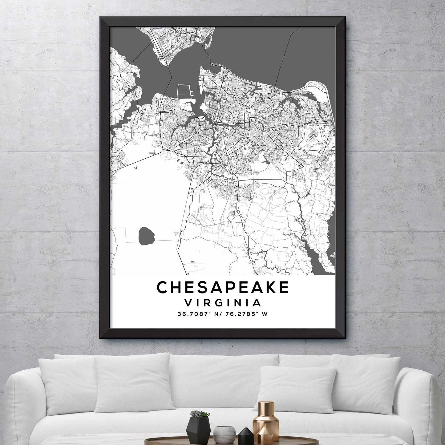 Chesapeake,Virginia Map Print