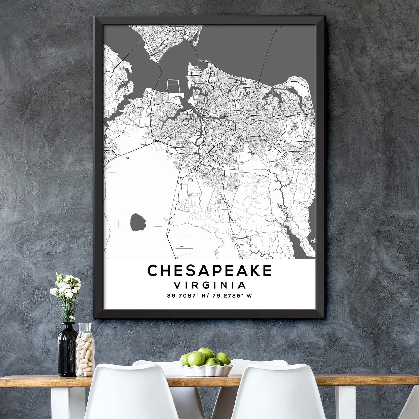 Chesapeake,Virginia Map Print