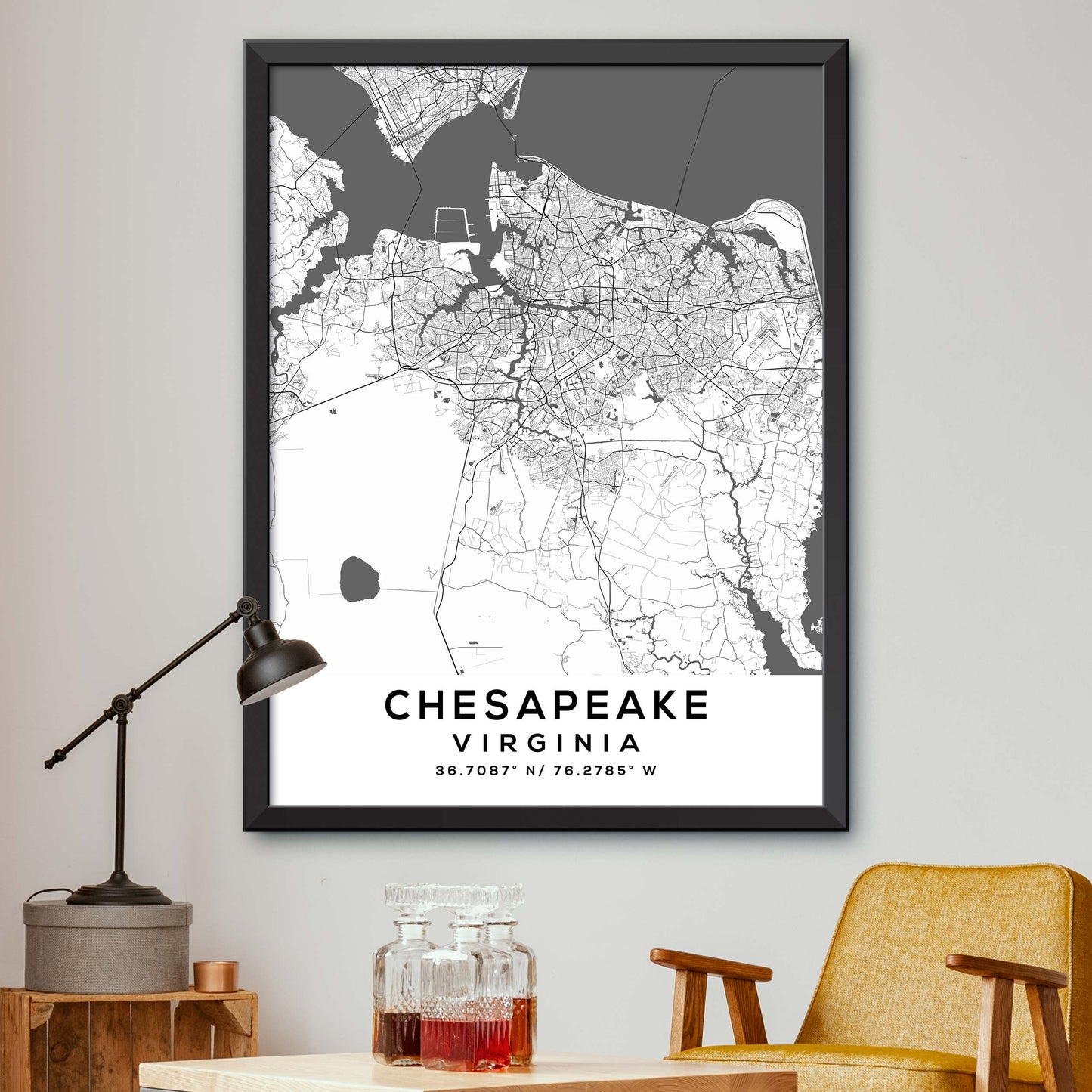 Chesapeake,Virginia Map Print