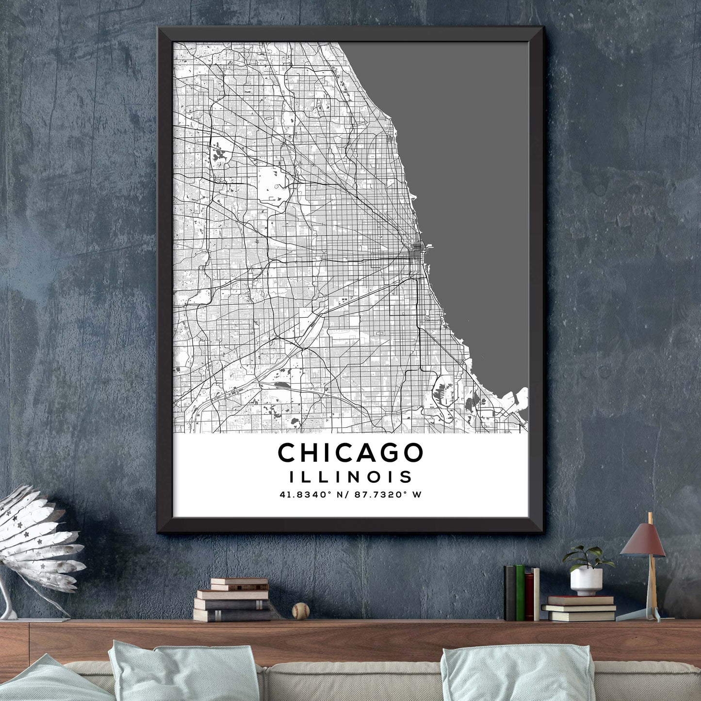 Chicago,Illinois Map Print