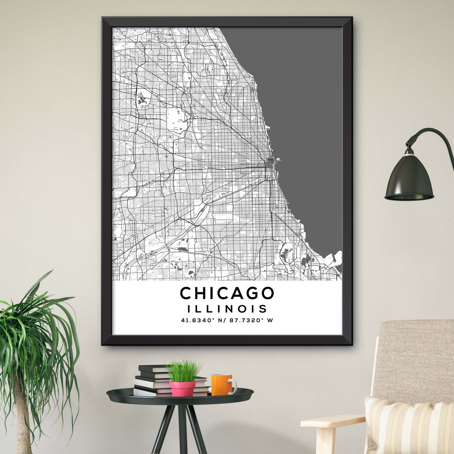 Chicago,Illinois Map Print