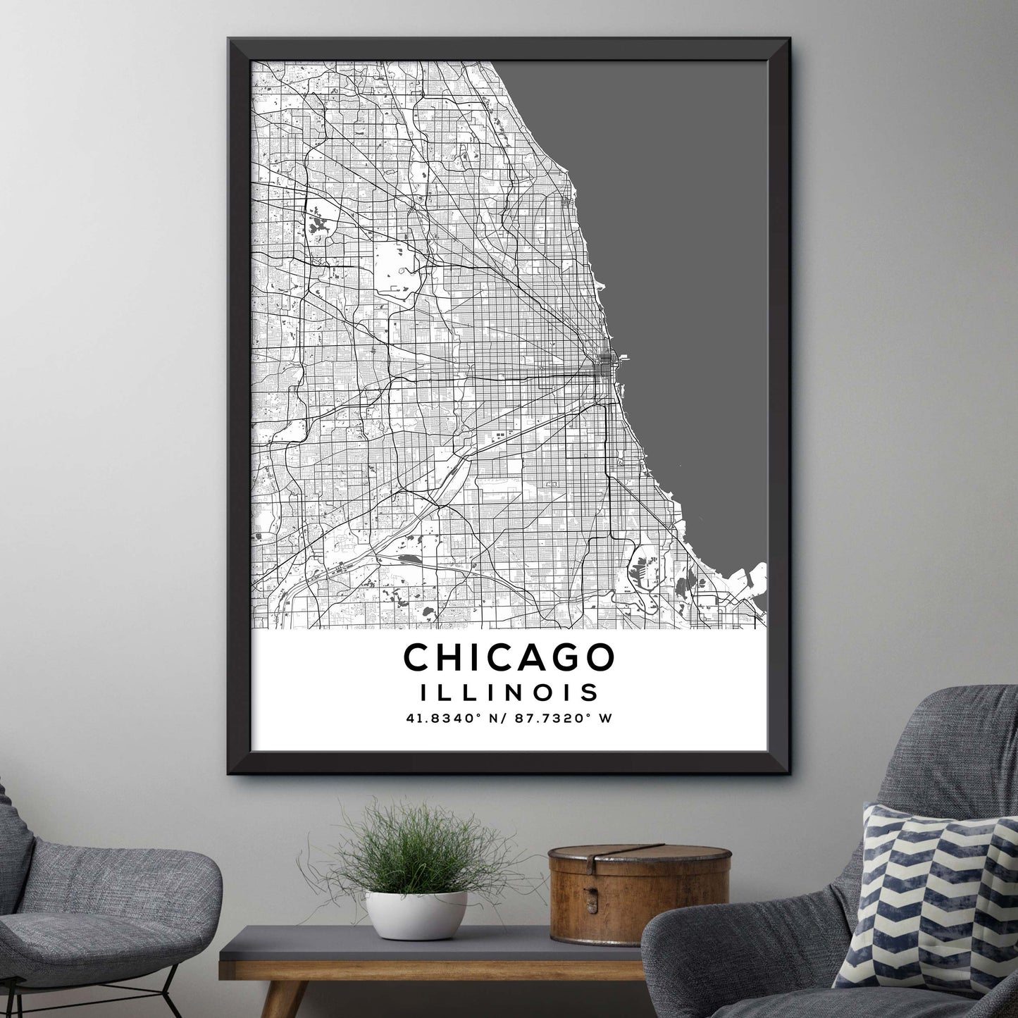 Chicago,Illinois Map Print