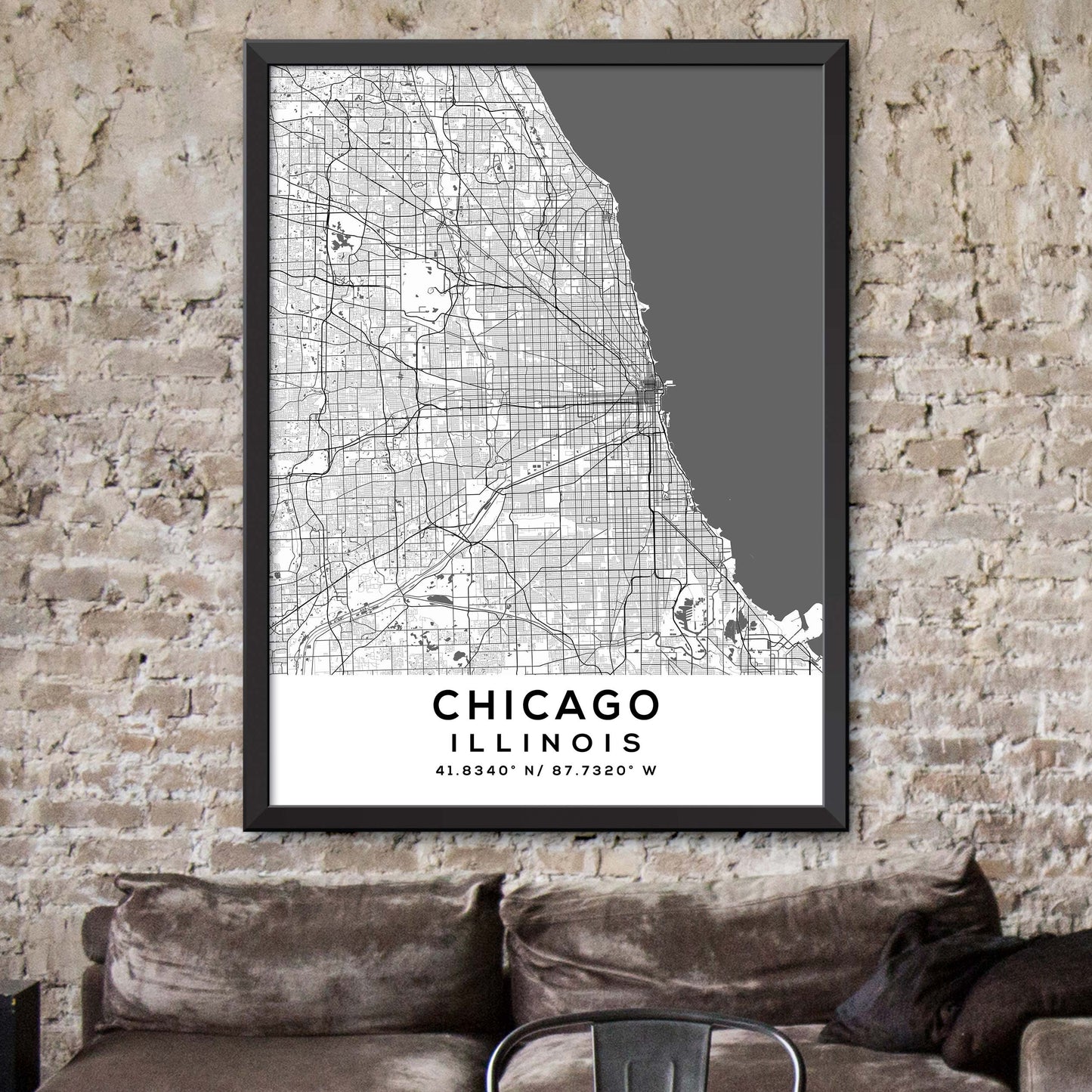 Chicago,Illinois Map Print