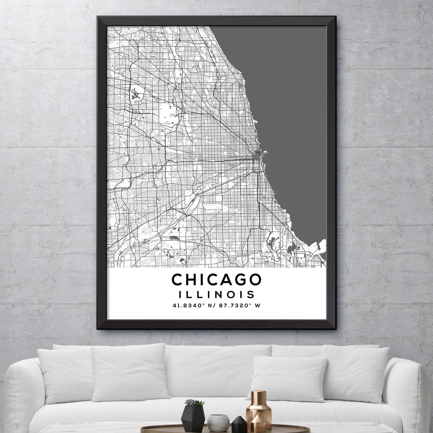 Chicago,Illinois Map Print