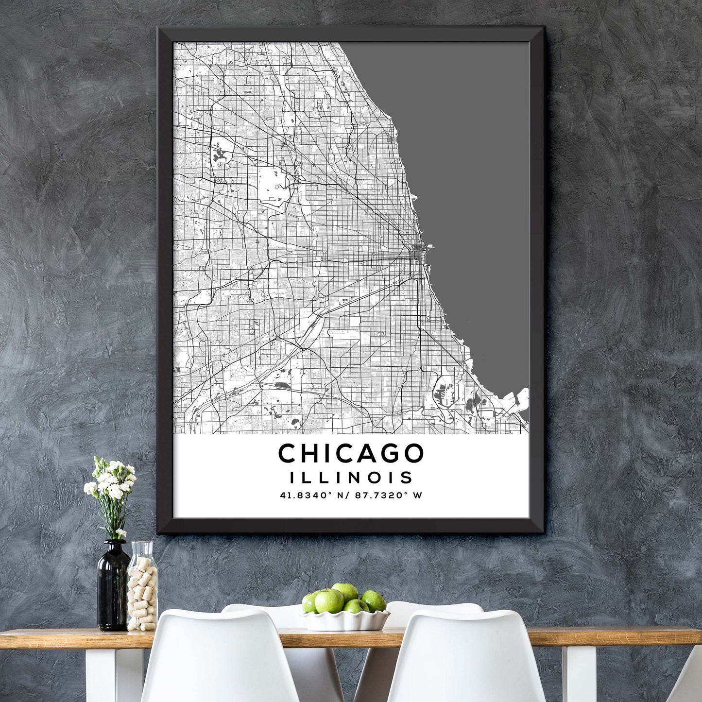 Chicago,Illinois Map Print