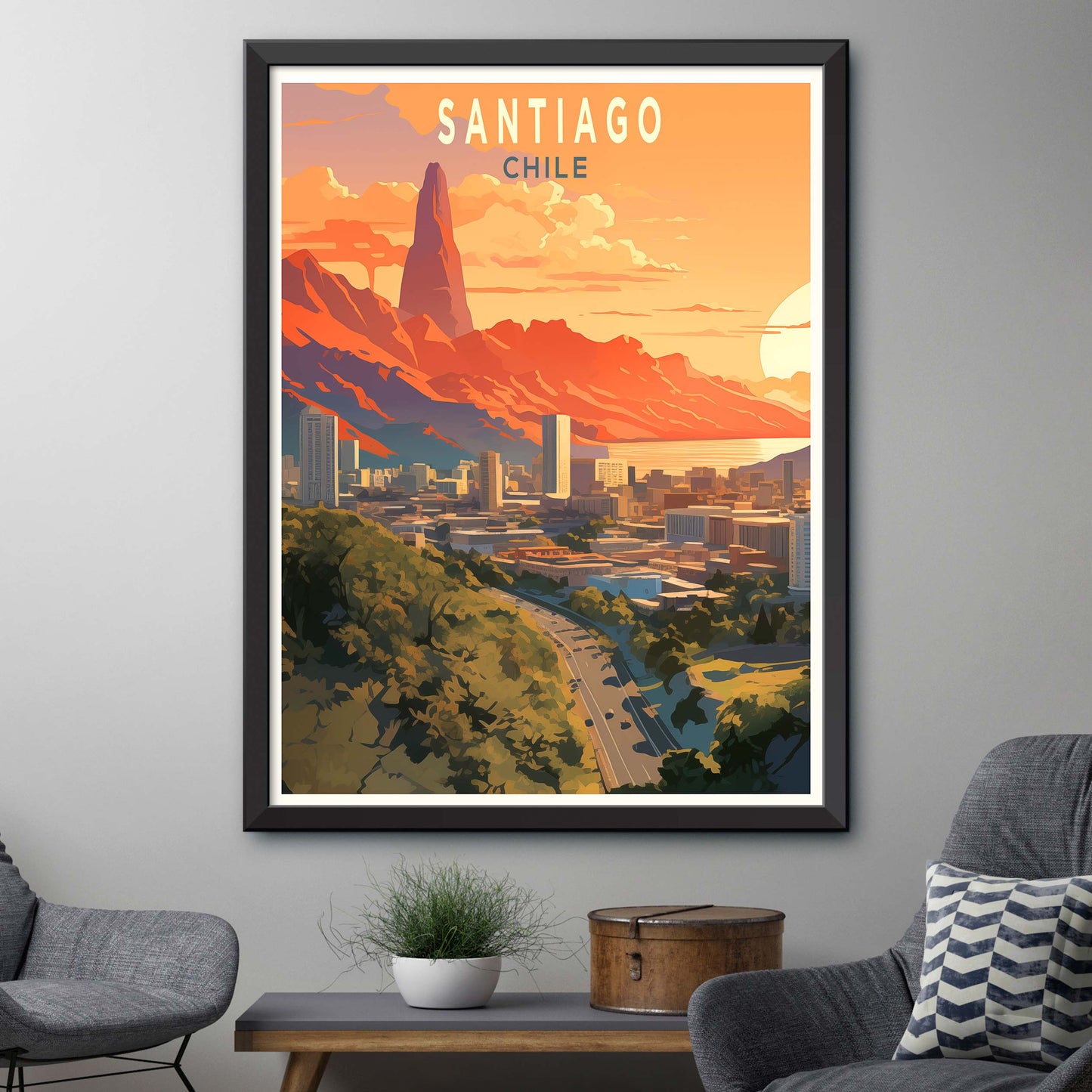 Santiago Travel Print