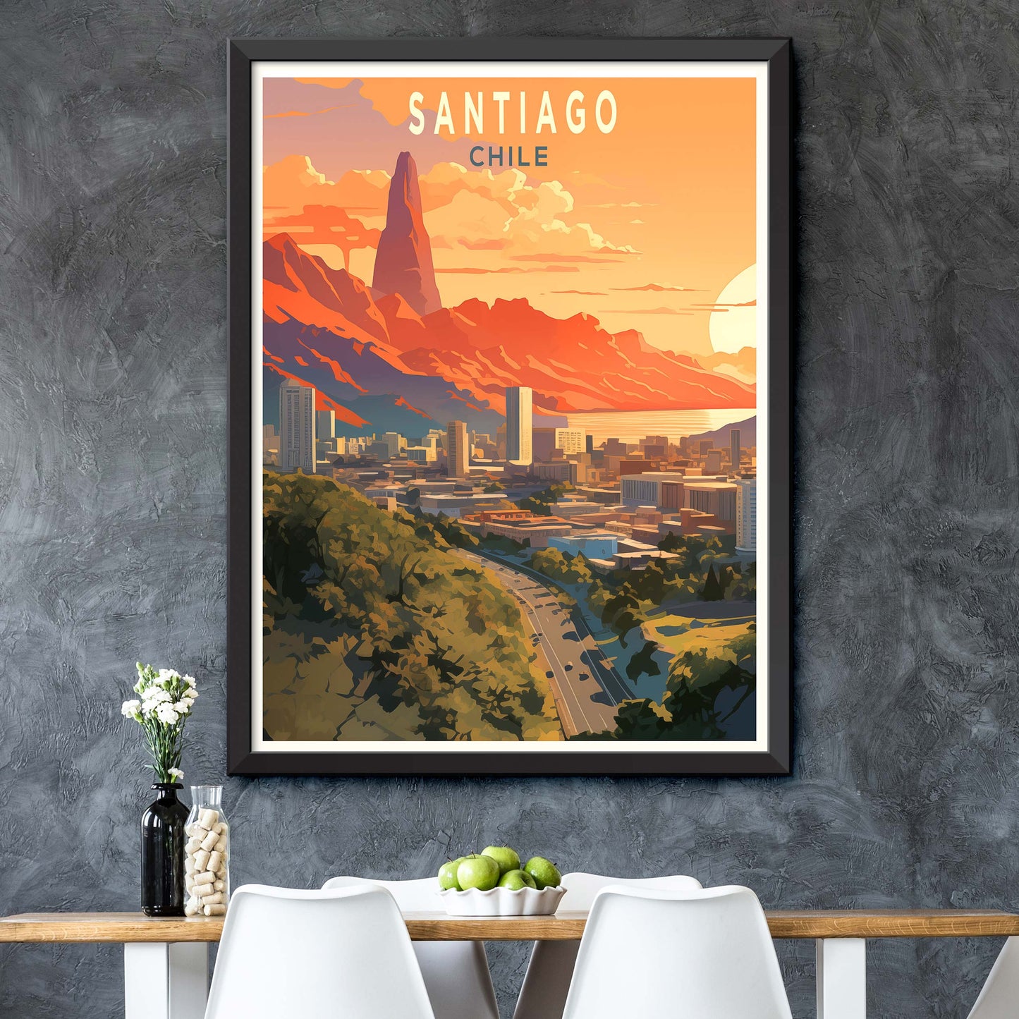 Santiago Travel Print