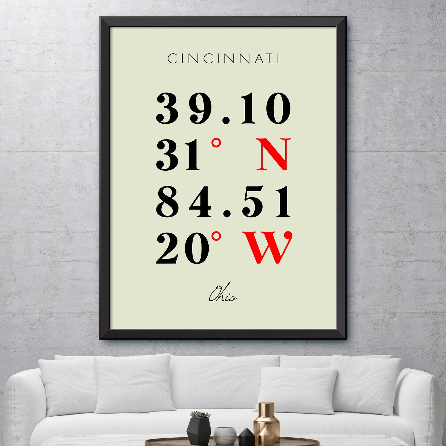 Cincinnati Coordinate Map