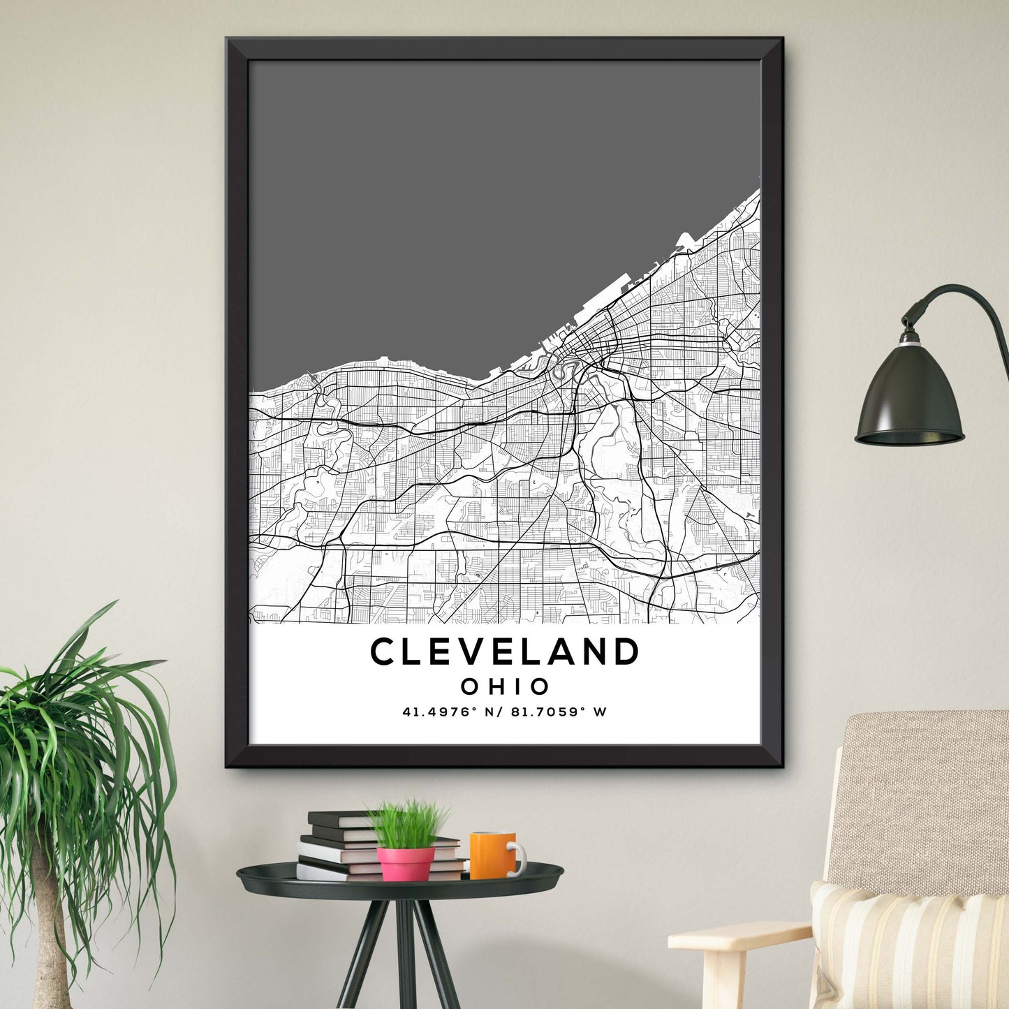 Cleveland,Ohio Map Print